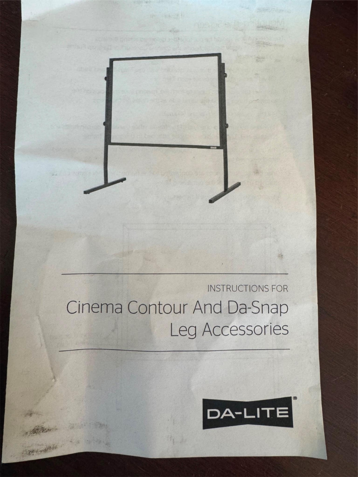 Da-Lite 76850SHORT Legs for DS/CC Accessory in Black One Pair of Legs