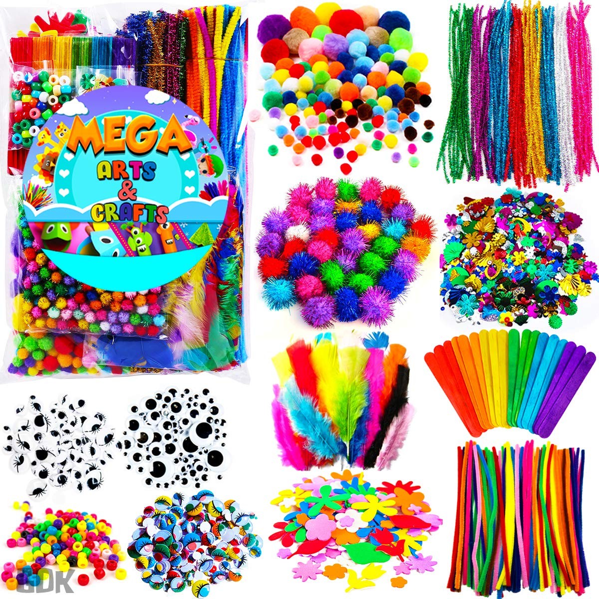 Goodyking Arts and Crafts Supplies for Kids - 1170Pcs+ Craft Art Supply Kit for