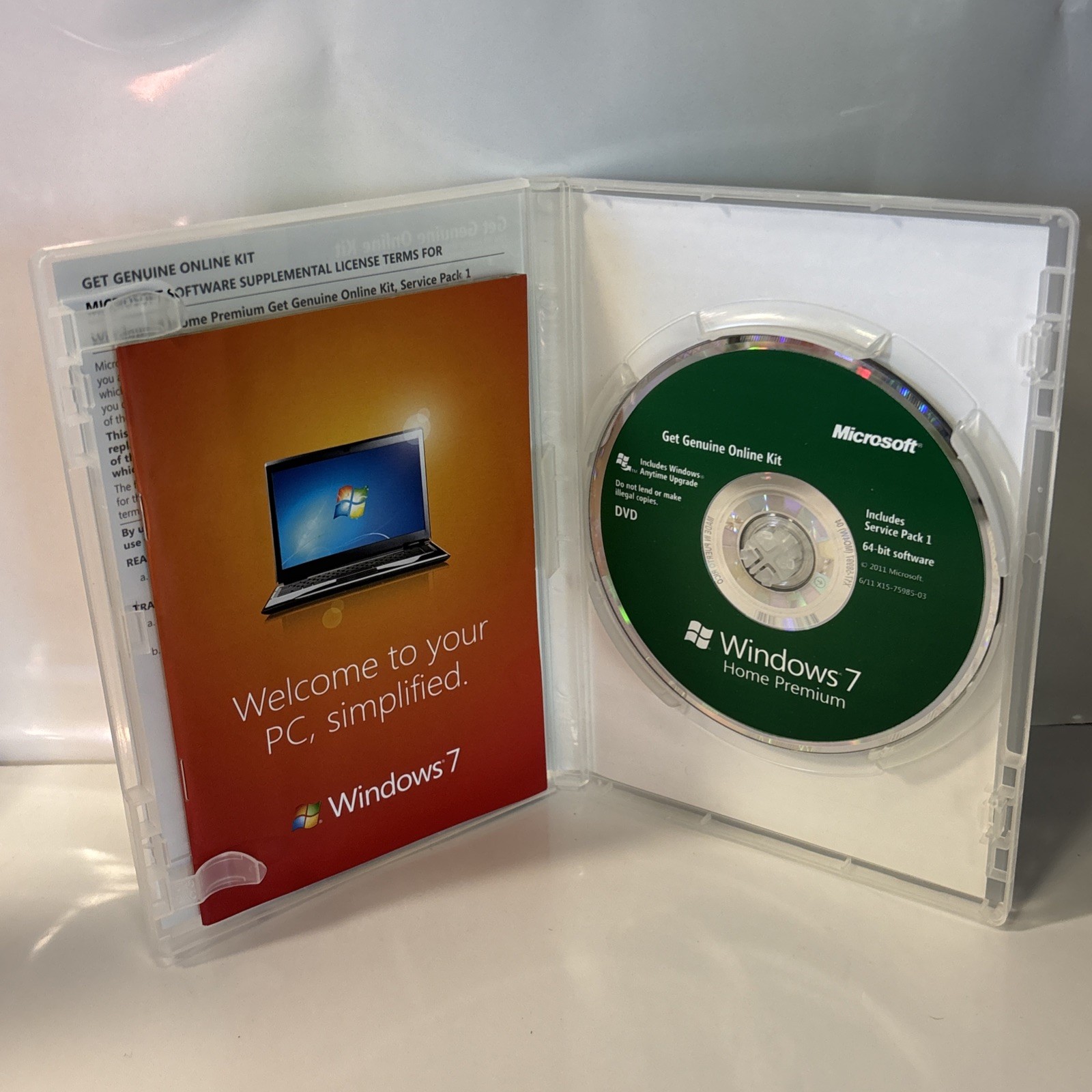 Microsoft Windows 7 Home Premium Upgrade 2 Discs 32 And 64 Bit Good Condition