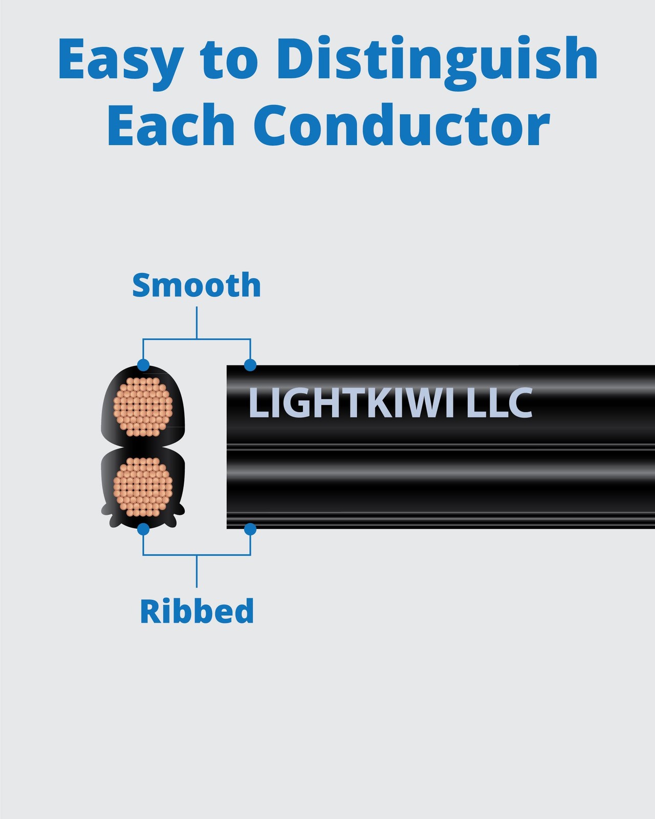 Lightkiwi 14/2 Low Voltage Landscape Wire, 50 ft Copper Direct 50 Feet, Black