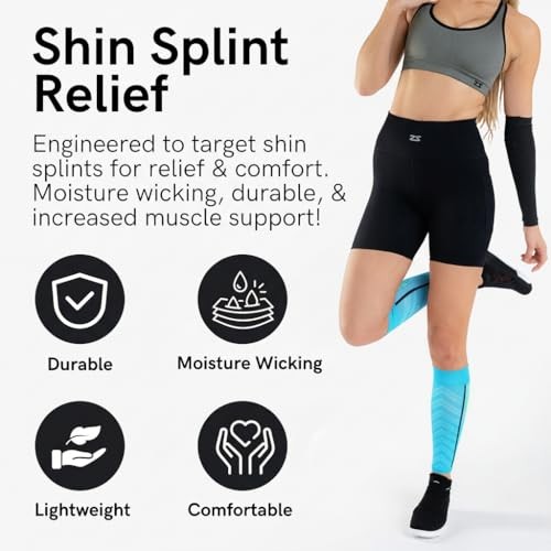 Featherweight Compression Leg Sleeves - Relieve Shin Splints, Medium Black