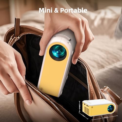 Mini Projector, Projector with WiFi and Bluetooth, 1080P Support Movie