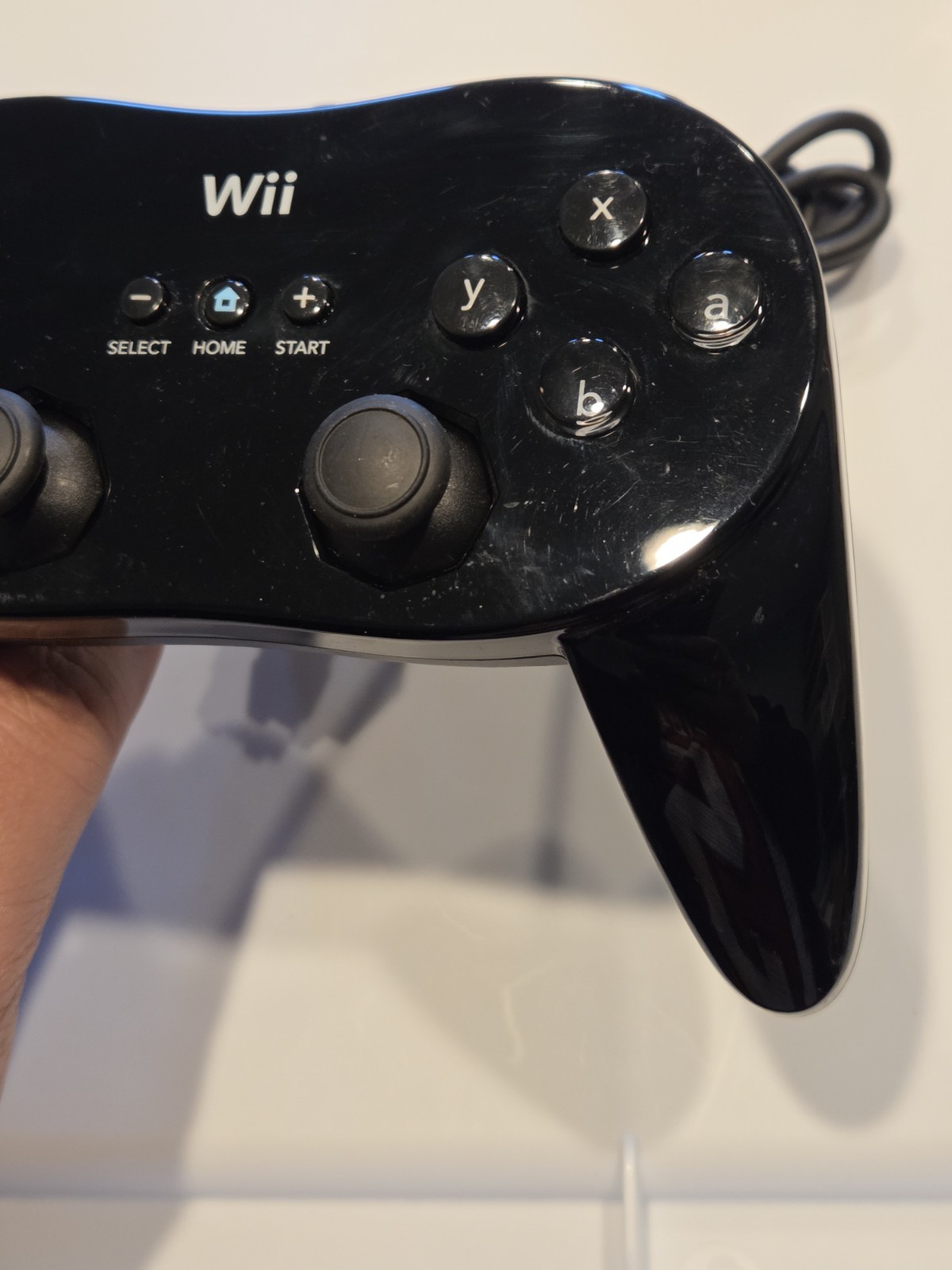 Nintendo Wii Pro Controller Classic Black RVL-005 Working VGUC