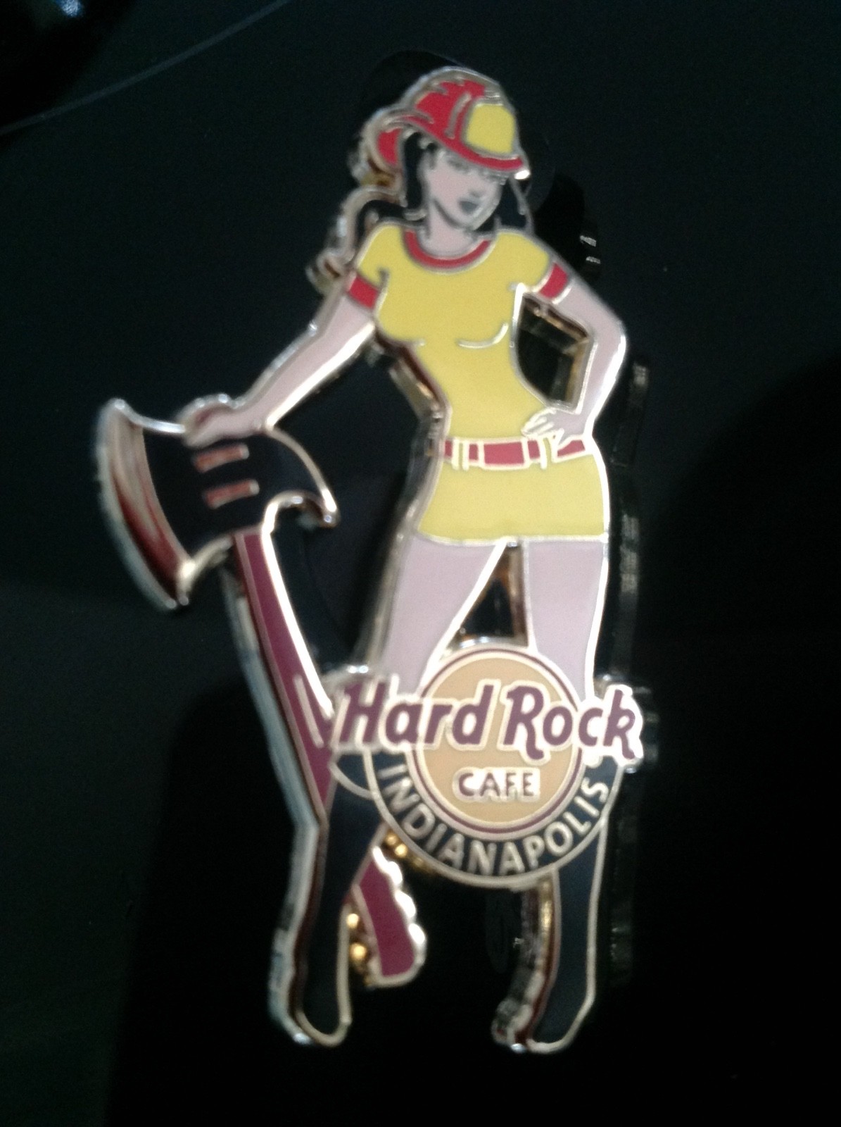 HRC Hard Rock Cafe Indianapolis Fireman's Convention Girl Pin 2012, LE 300