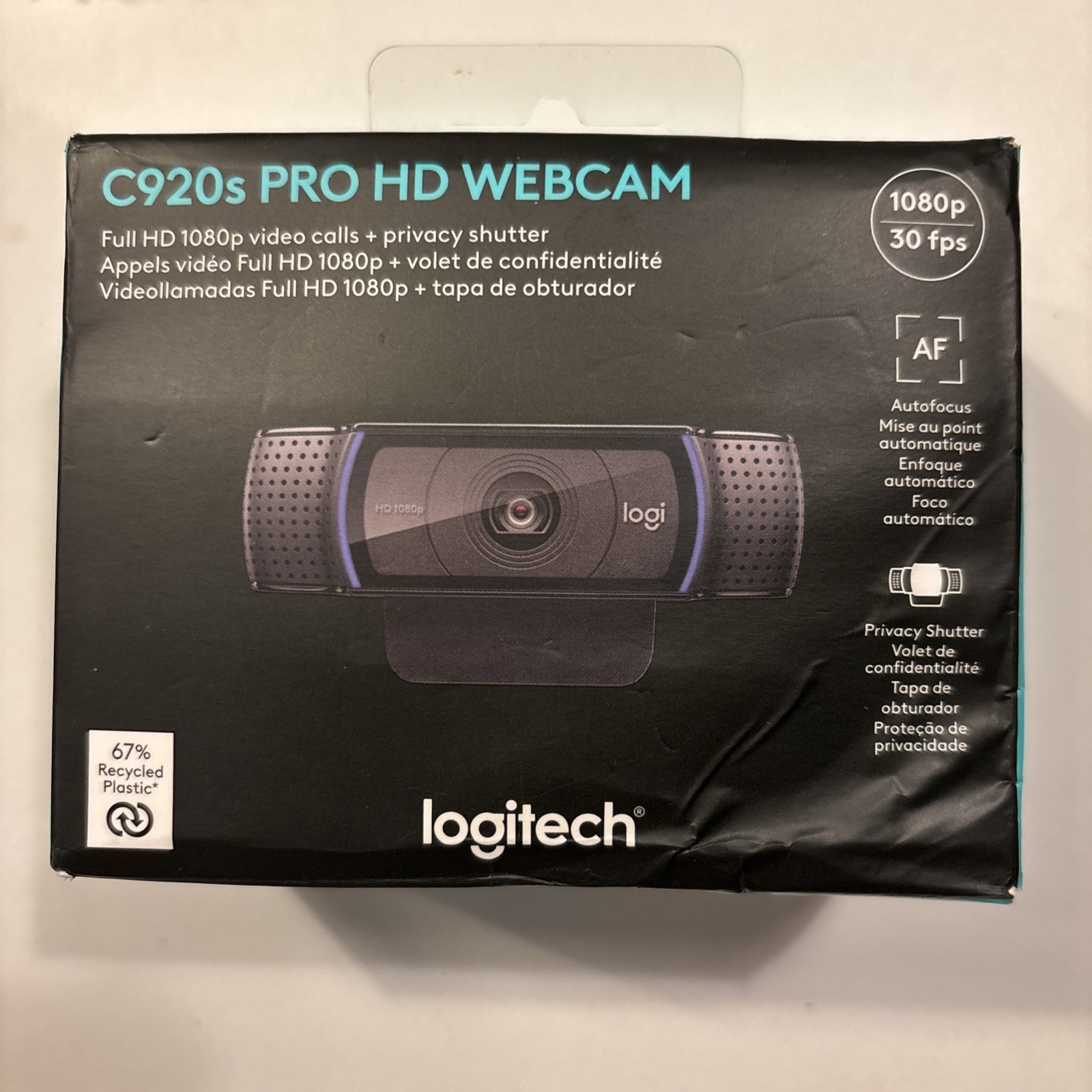 LOGITECH C920s PRO HD WEBCAM FULL HD 1080p BLACK