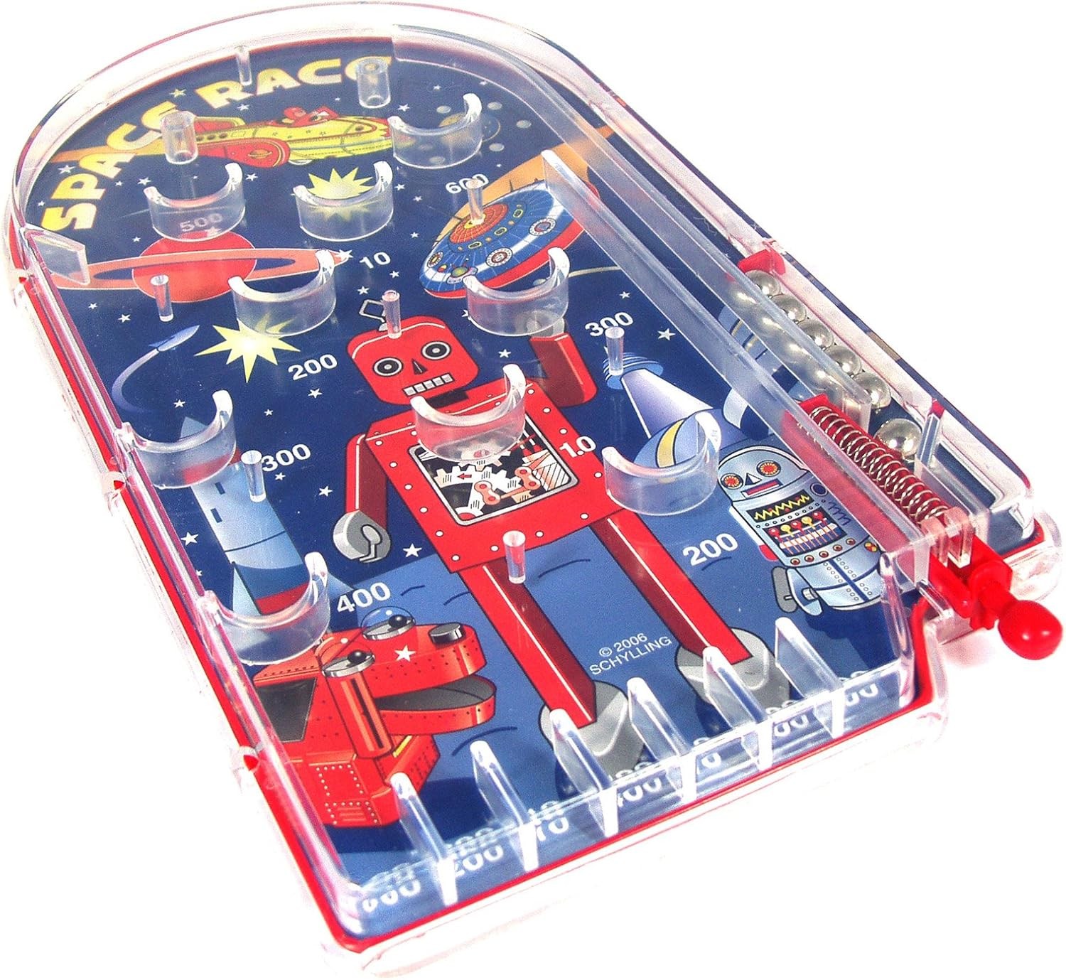 Schylling Space Race Pinball Game Portable Retro