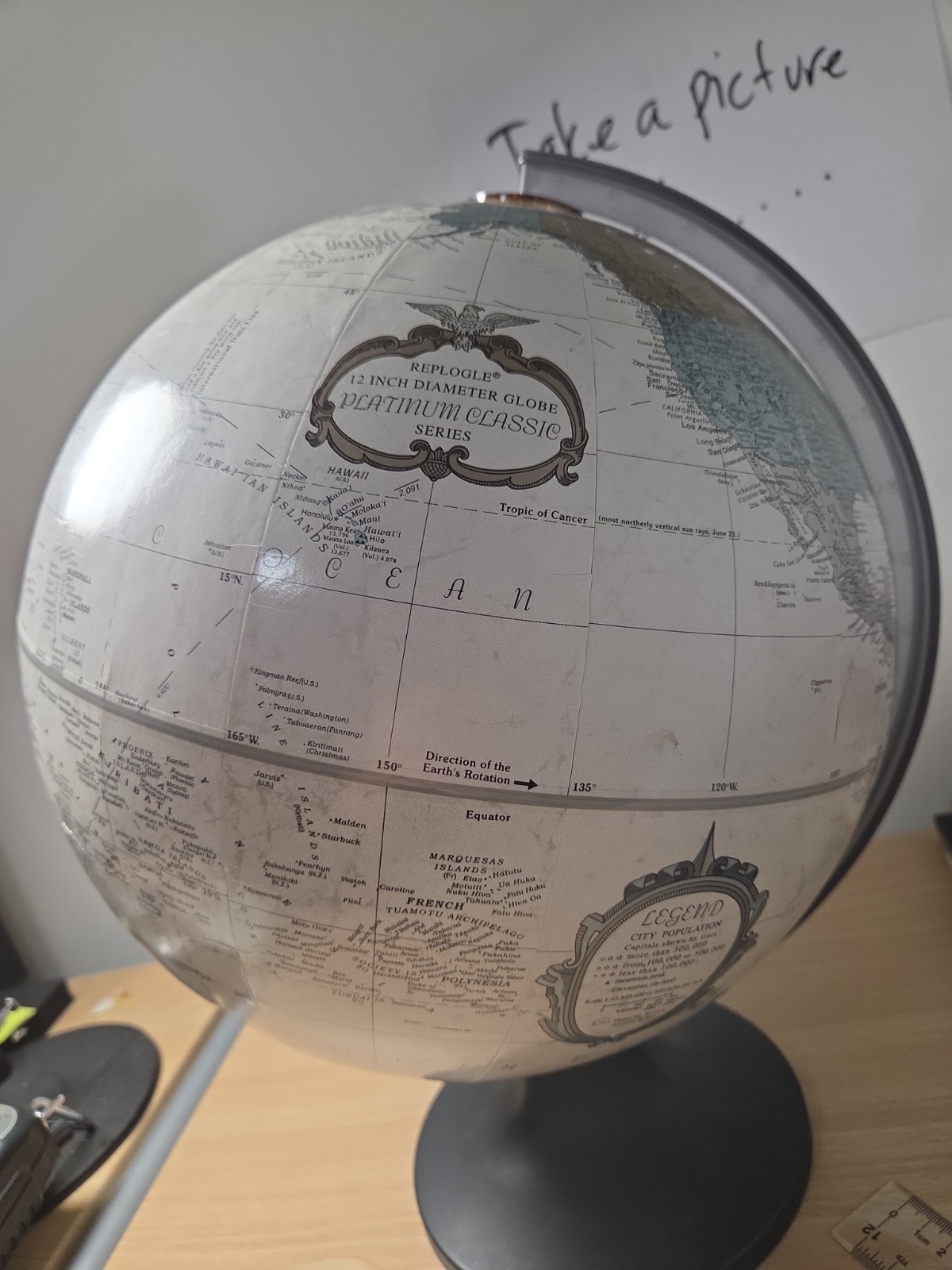 Replogle 12" Tabletop World Globe Rotating Raised Relief w/ Base