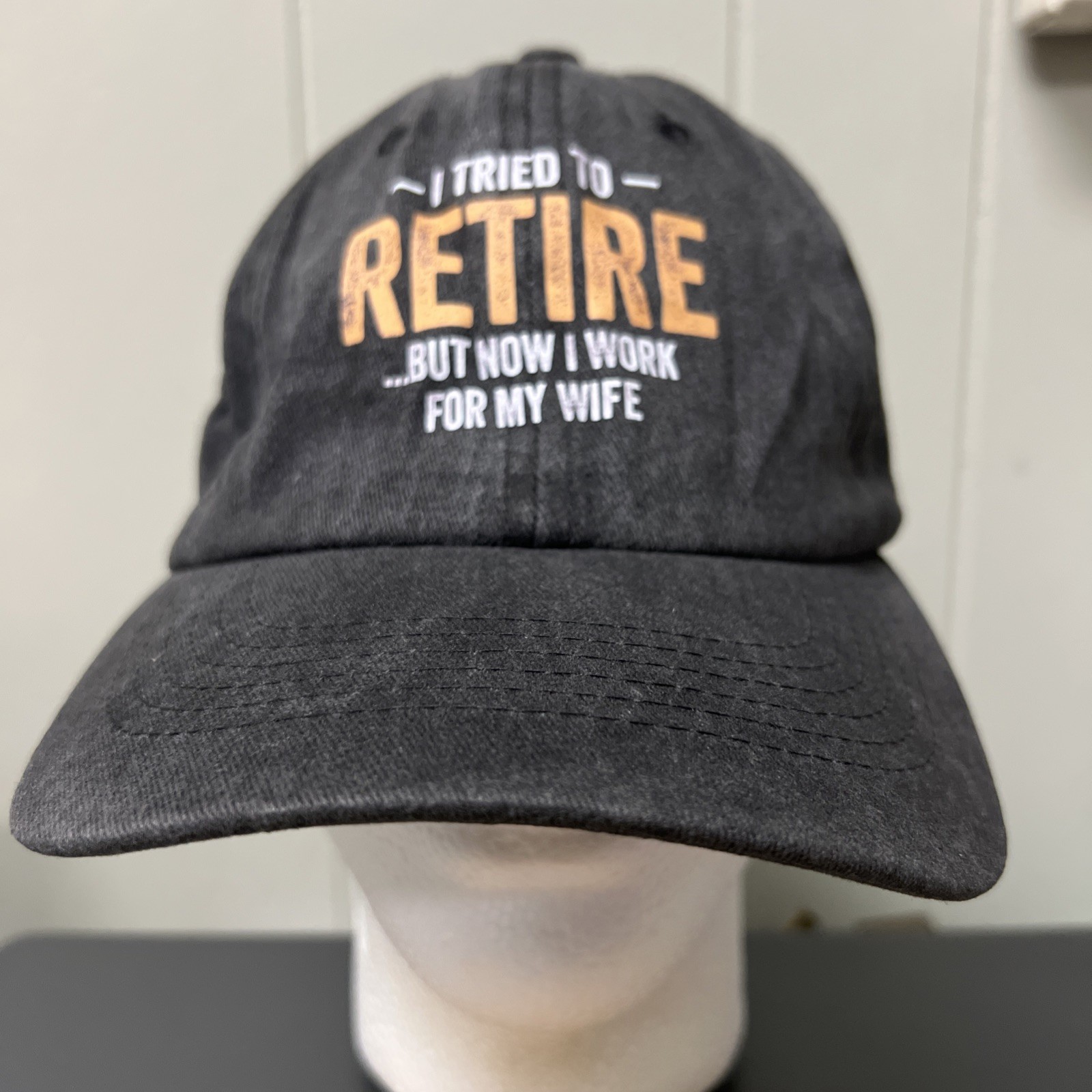 I Tried to Retire But Now I Work for My Wife Golf Hat One Size, Black  New NWOT
