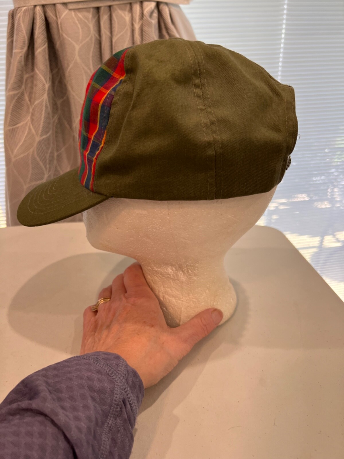Webleo’s Plaid Olive Green w/Scout Logo Hat Cap Snapback EUC