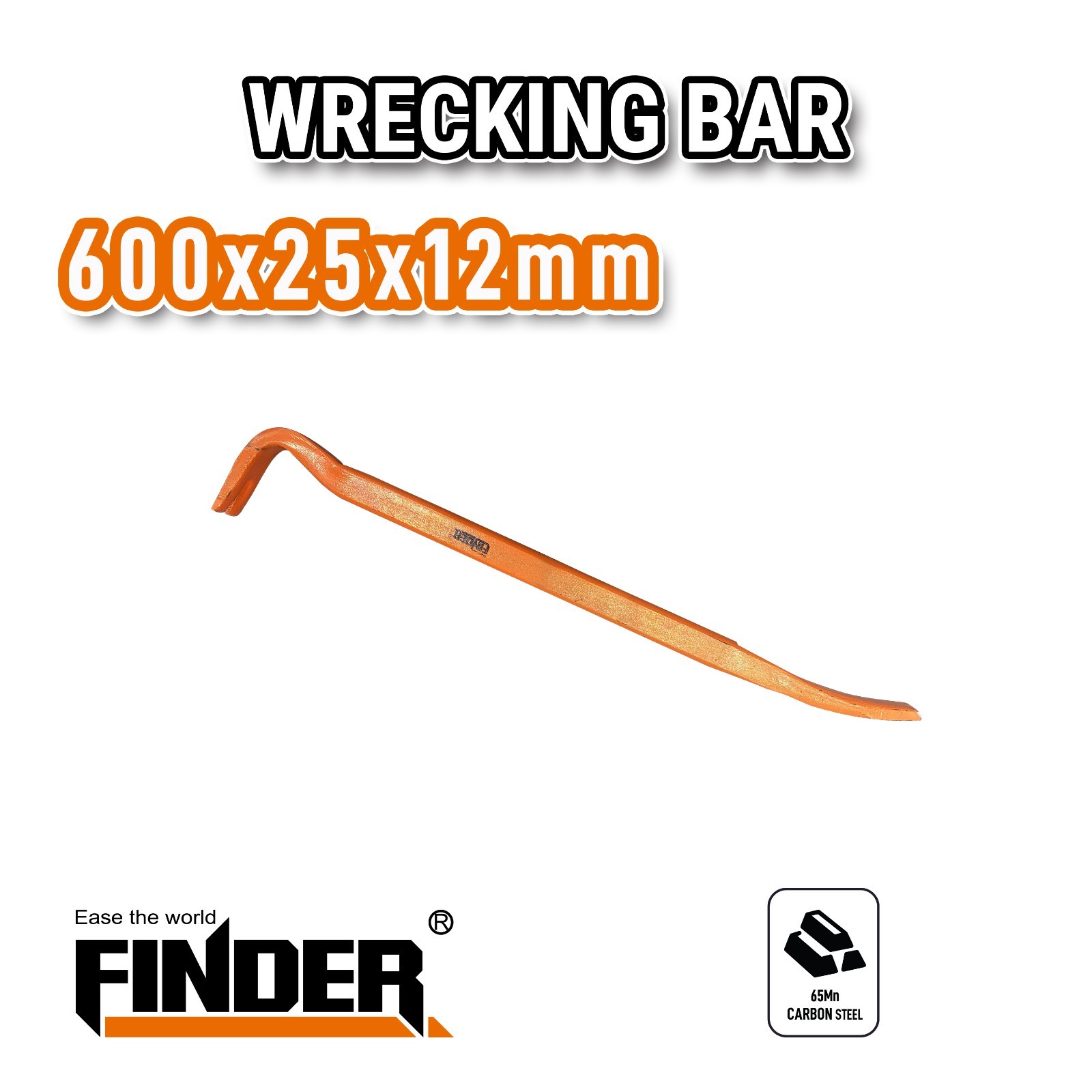 600mm Wrecking Bar Heavy Duty Carbon Steel Pry Bar Nail Puller Crowbar Tool NEW