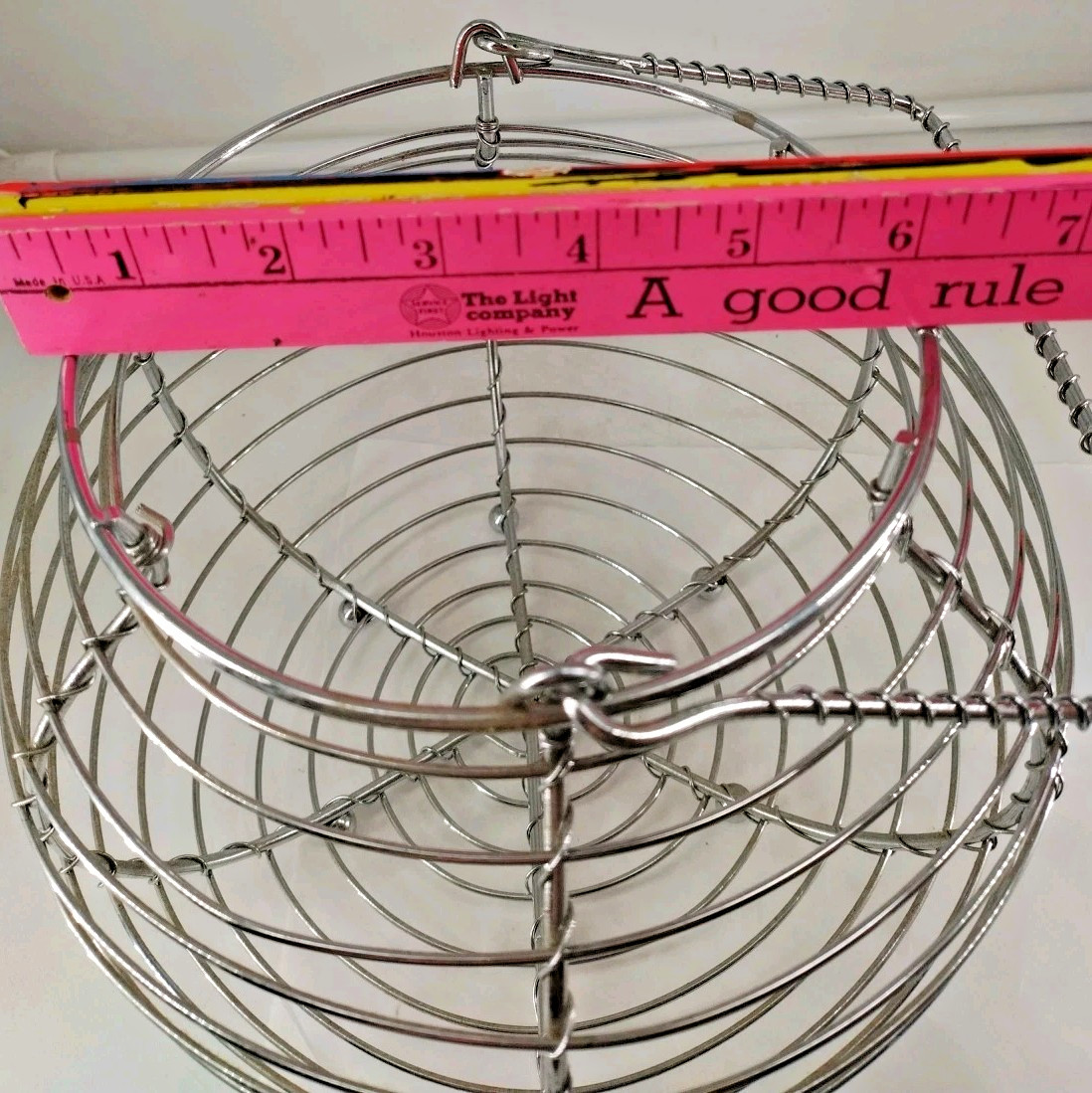 Wire Egg Basket with Handle Primitives Gathering Basket Silver B2