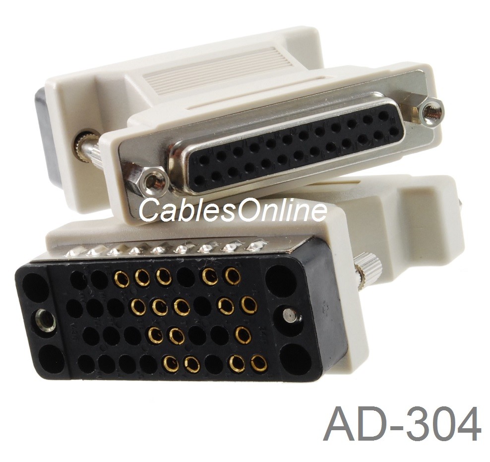 V.35 34-Pin Female To RS232 DB25 25-Pin Female Adapter, CablesOnline AD-304