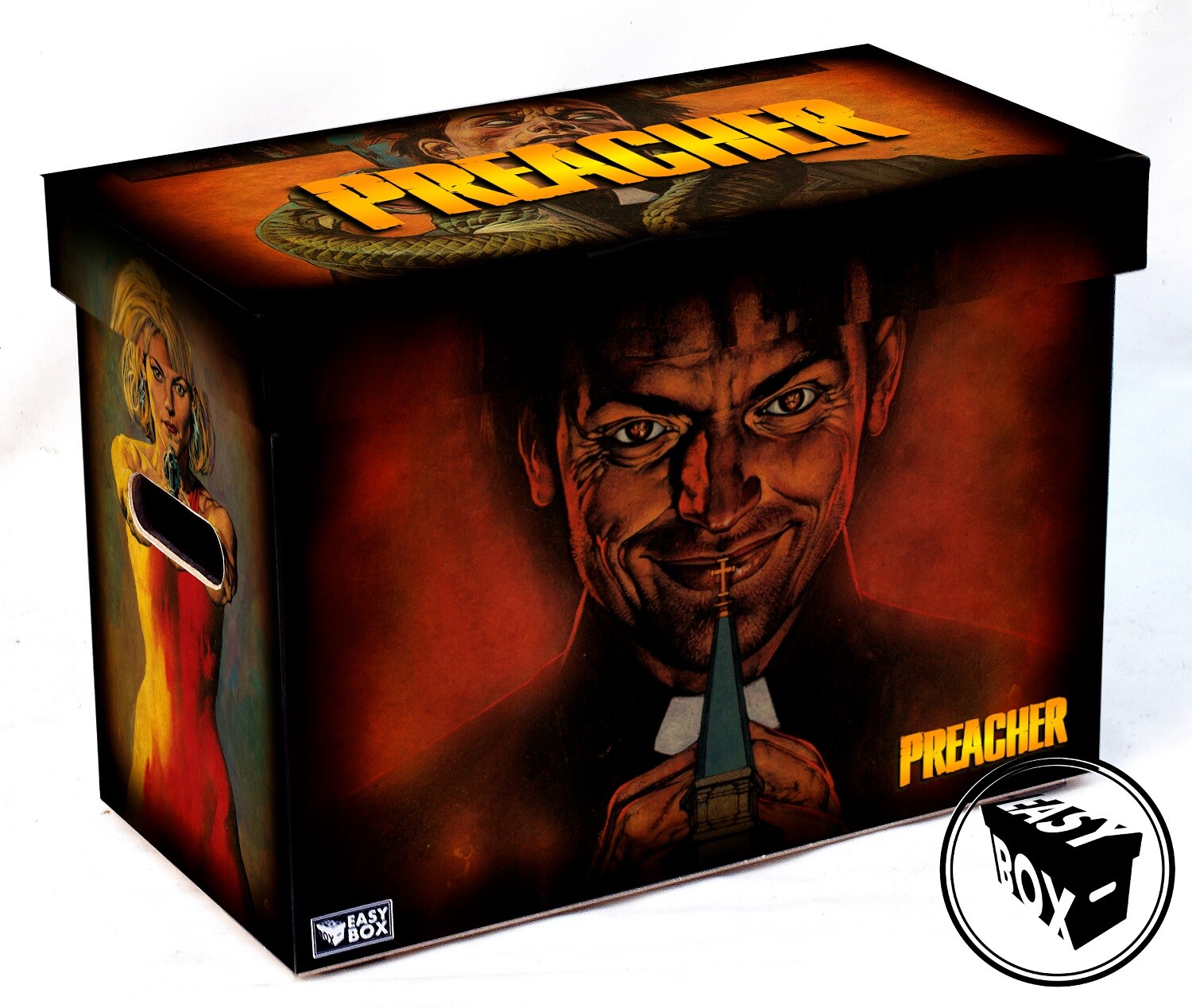 Large Comic Book Hard Storage Box Chest MDF Preacher