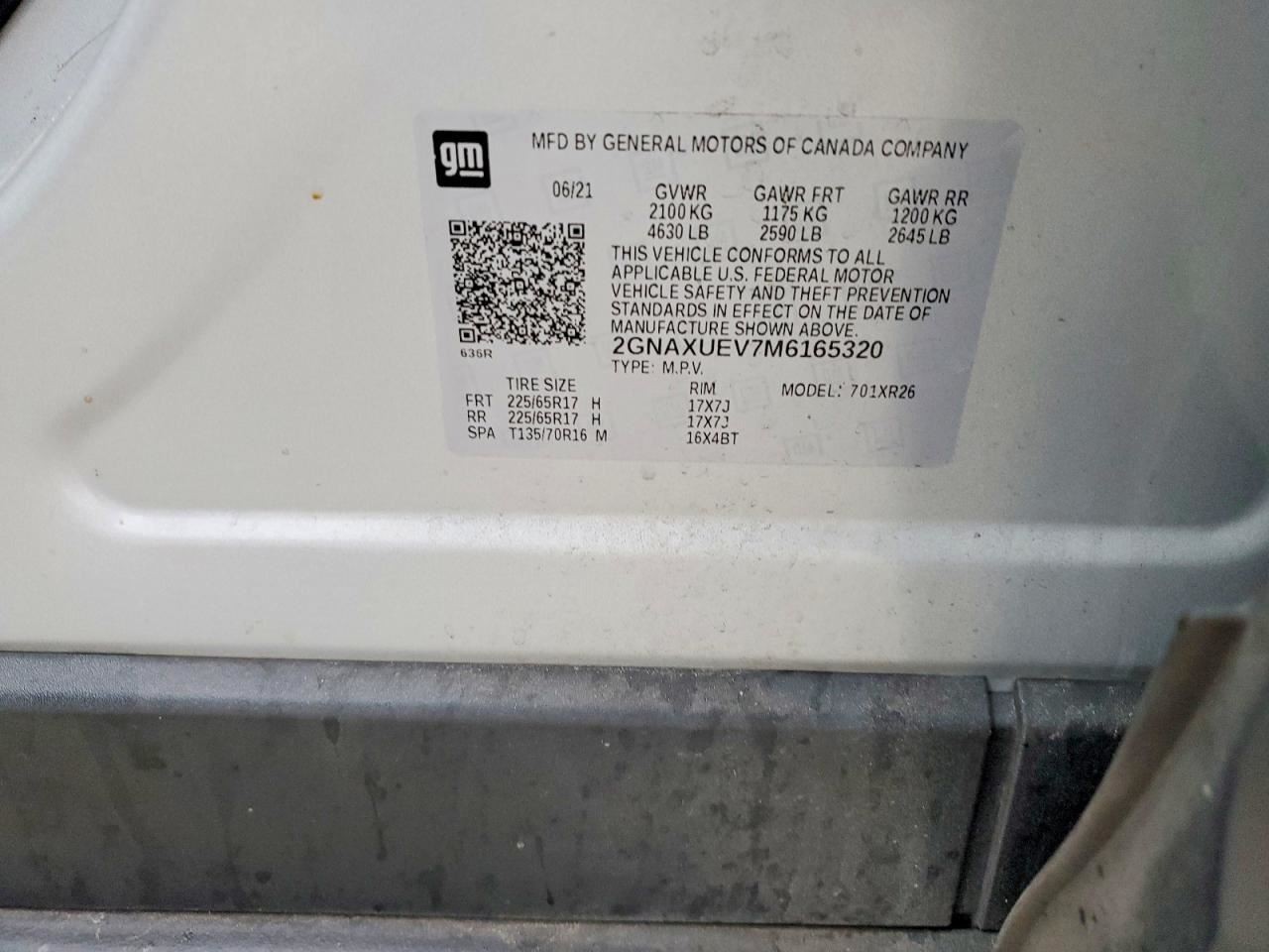 EQUINOX 2021 Glove Box 4996731