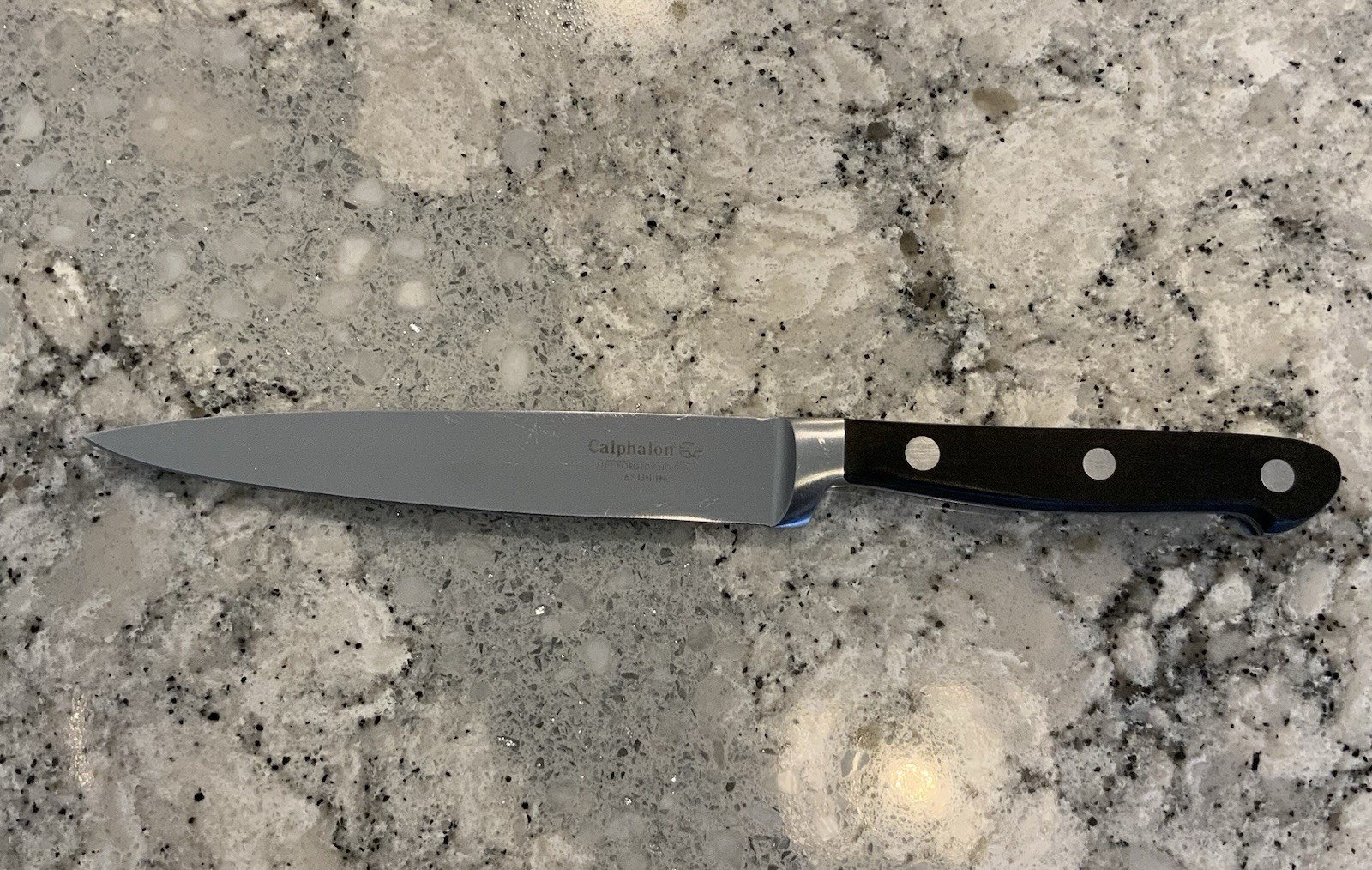 Calphalon 6" Full Forged No Stain Utility Knife Black Handle Retired USA