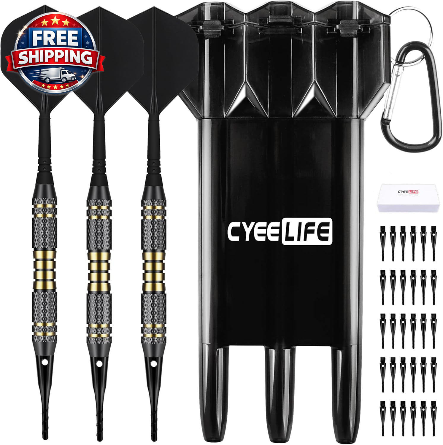 Darts Plastic Tip - Professional Soft Tip Darts Set 18 Grams with Carr