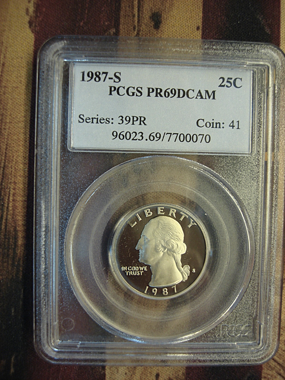 3 DIFF. DATE PROOF WASHINGTON QUARTERS 1987 - 1989 - PCGS PR69DCAM - ALL NICE!