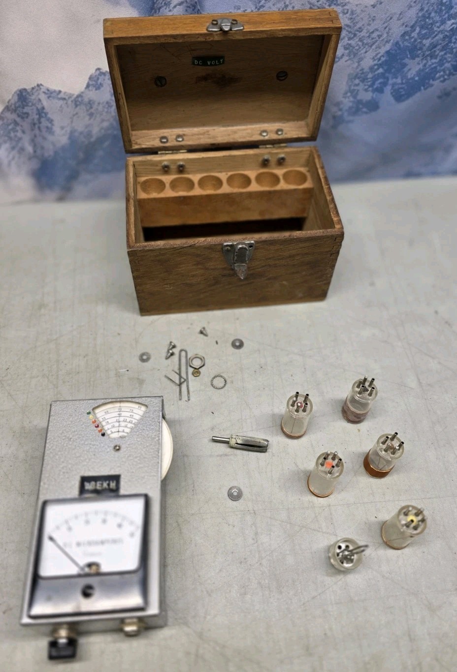 🔥 Vtg Ham Radio Signal Tester W/ Wood Heathkit Box Station W8EKH Info In PICS