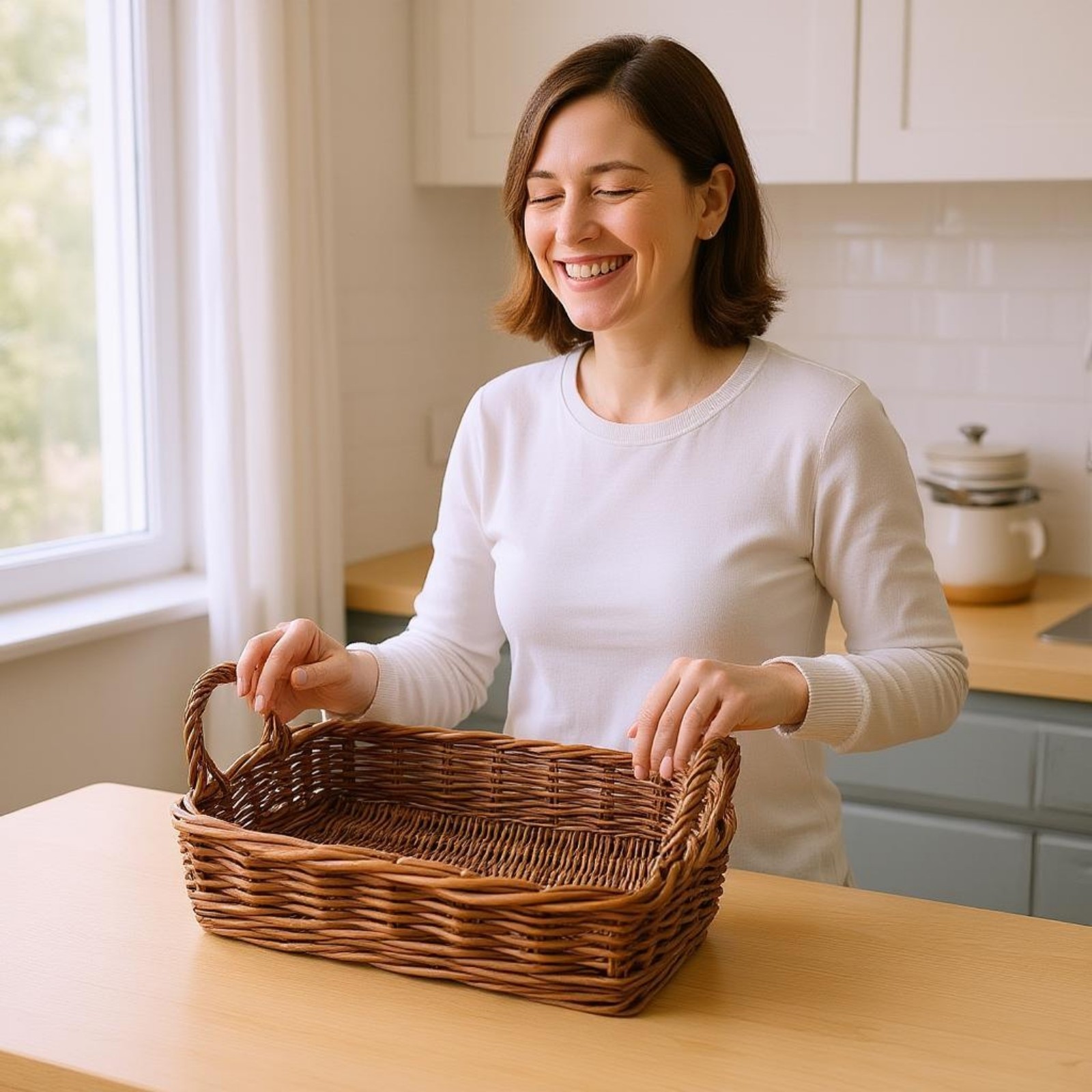 Rectangular Wicker Tray Decorative Rectangular Tray Tray Hardwearing for Desk
