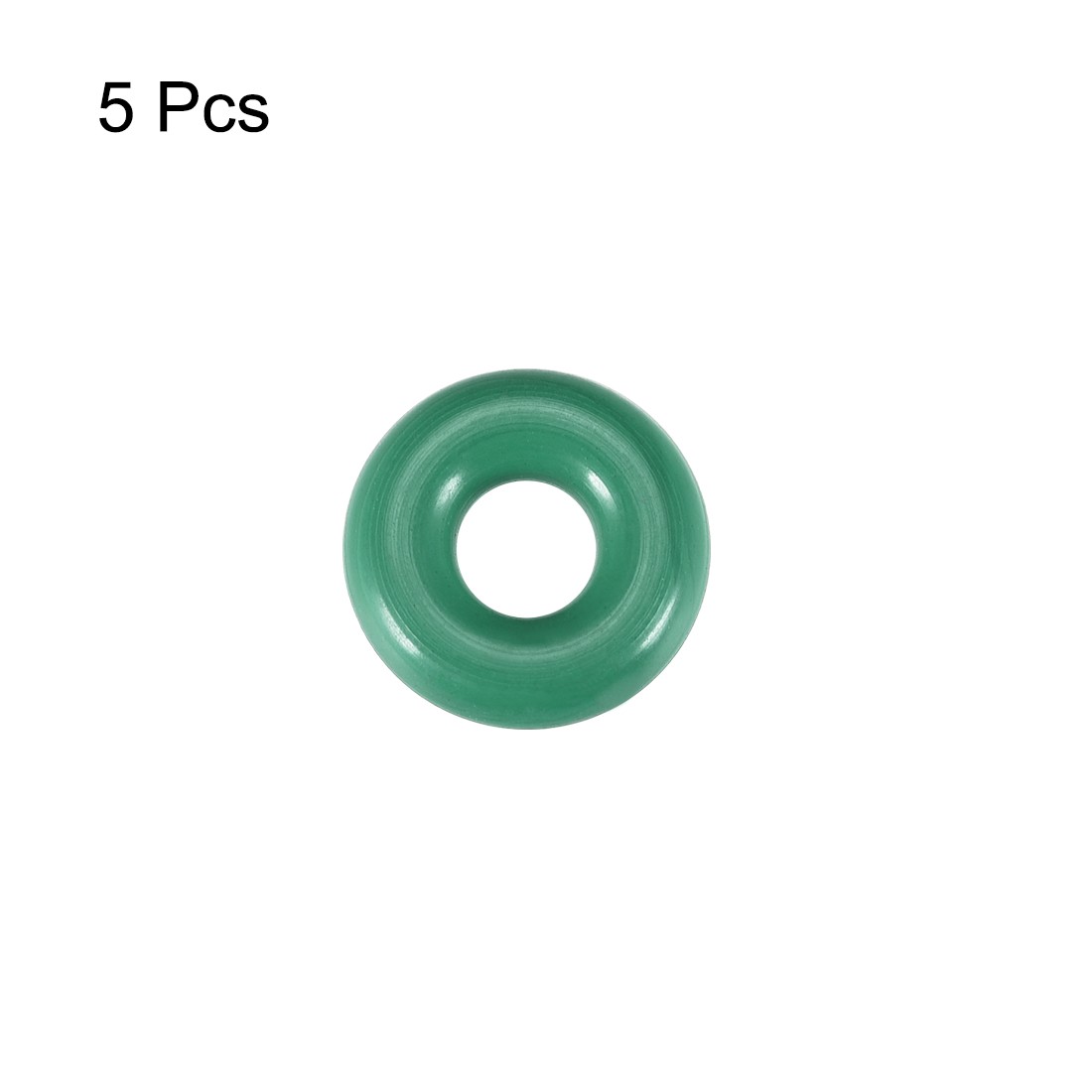 Fluorine Rubber O Rings, 10mm OD, 3mm ID, 3.5mm Width, Seal Gasket Green 5Pcs