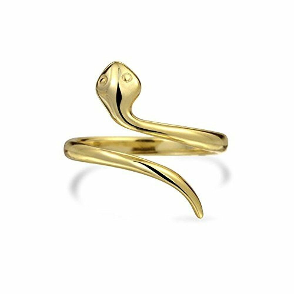 14K Yellow Gold Plated Animal Knuckle Snake Thin Stackable Toe/Midi Ring