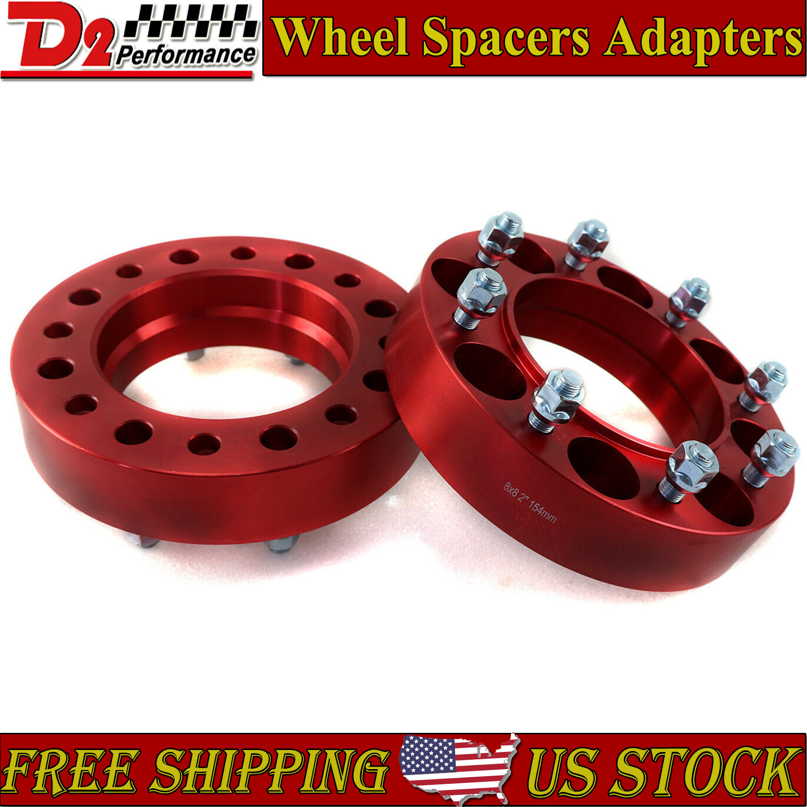 2PCS Wheel Spacers 154 mm For Bobcat Case New Holland John Deere 8 Lug 2" Thick