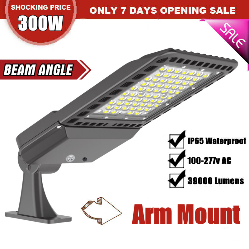 300 Watt LED Shoebox Light Dusk to Dawn Commercial Parking Lot Street Area light
