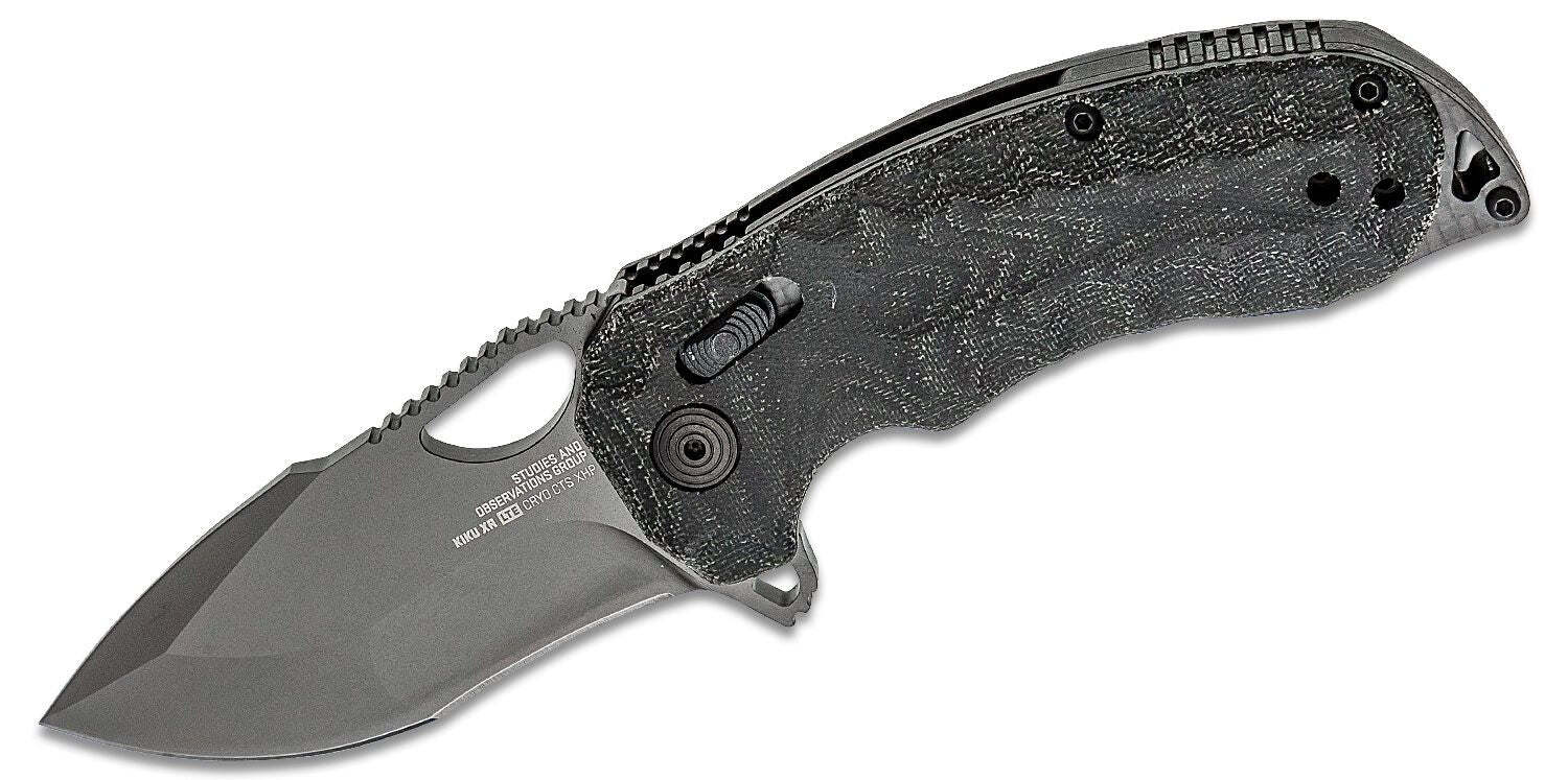 SOG 12-27-04-57 Kiku XR LTE Blackout Flipper Knife 3.03" CTS-XHP Black Blade