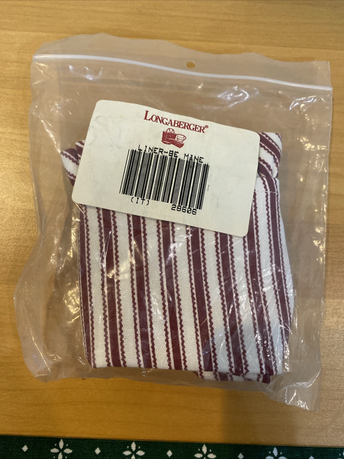 Longaberger Be Mine Liner Red Ticking