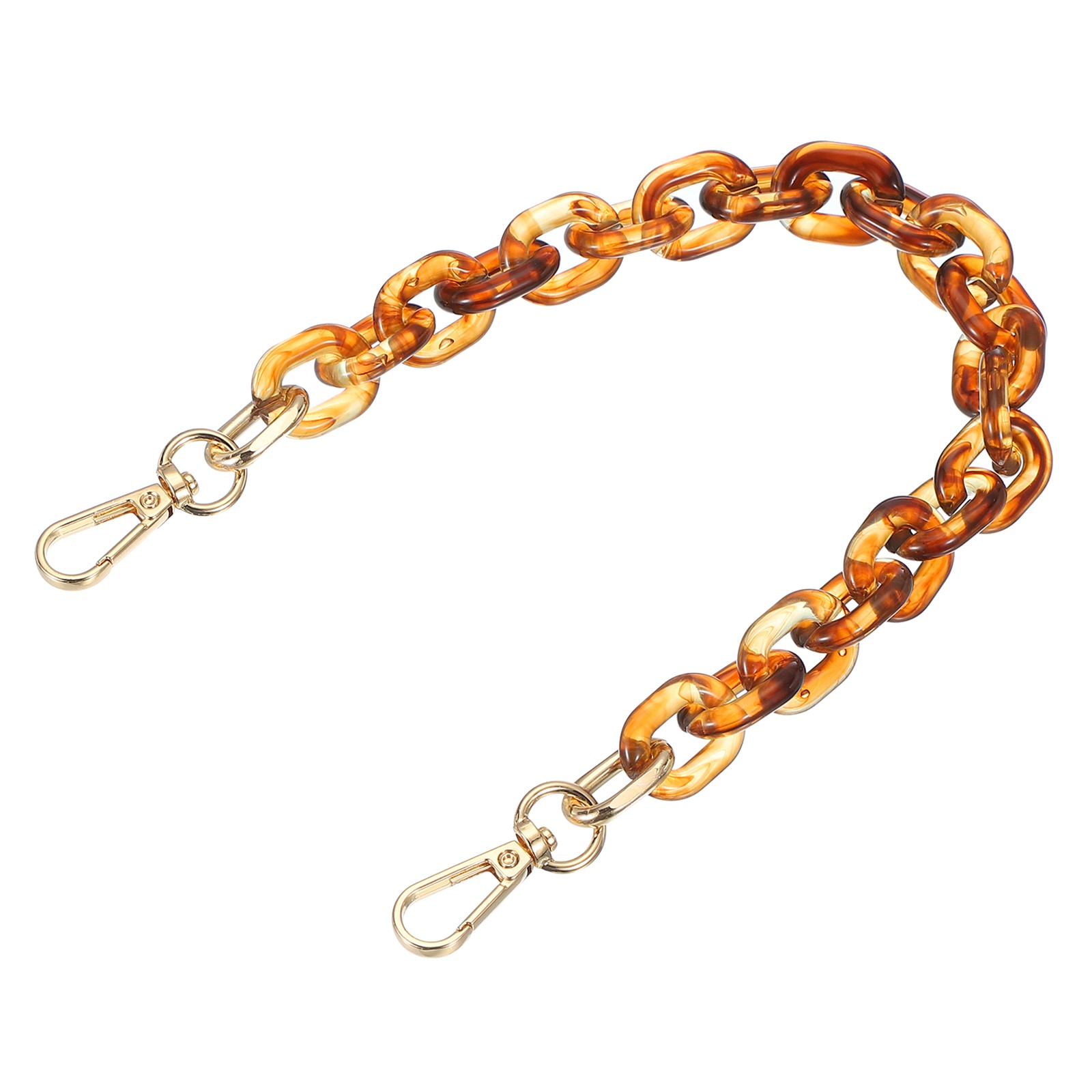 15" Acrylic Chain Purse Strap Replacement Luxury Handbag Strap Transparent/Brown