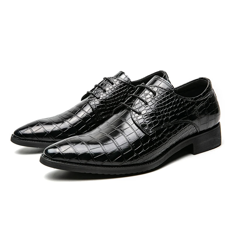 Men's Dress Shoes Fashion Classic Business Office Wedding Formal Lace-Up Shoes
