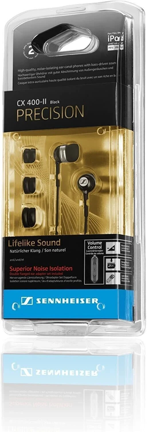 Sennheiser CX400-II-B In-Ear Dynamic Speaker System Single Sided Cable Headphone