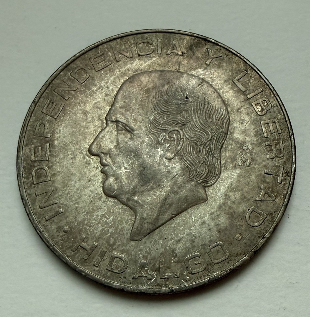 1956 Mexico Diez 10 Pesos Hidalgo Grande .900 Silver Coin 28.88 #2