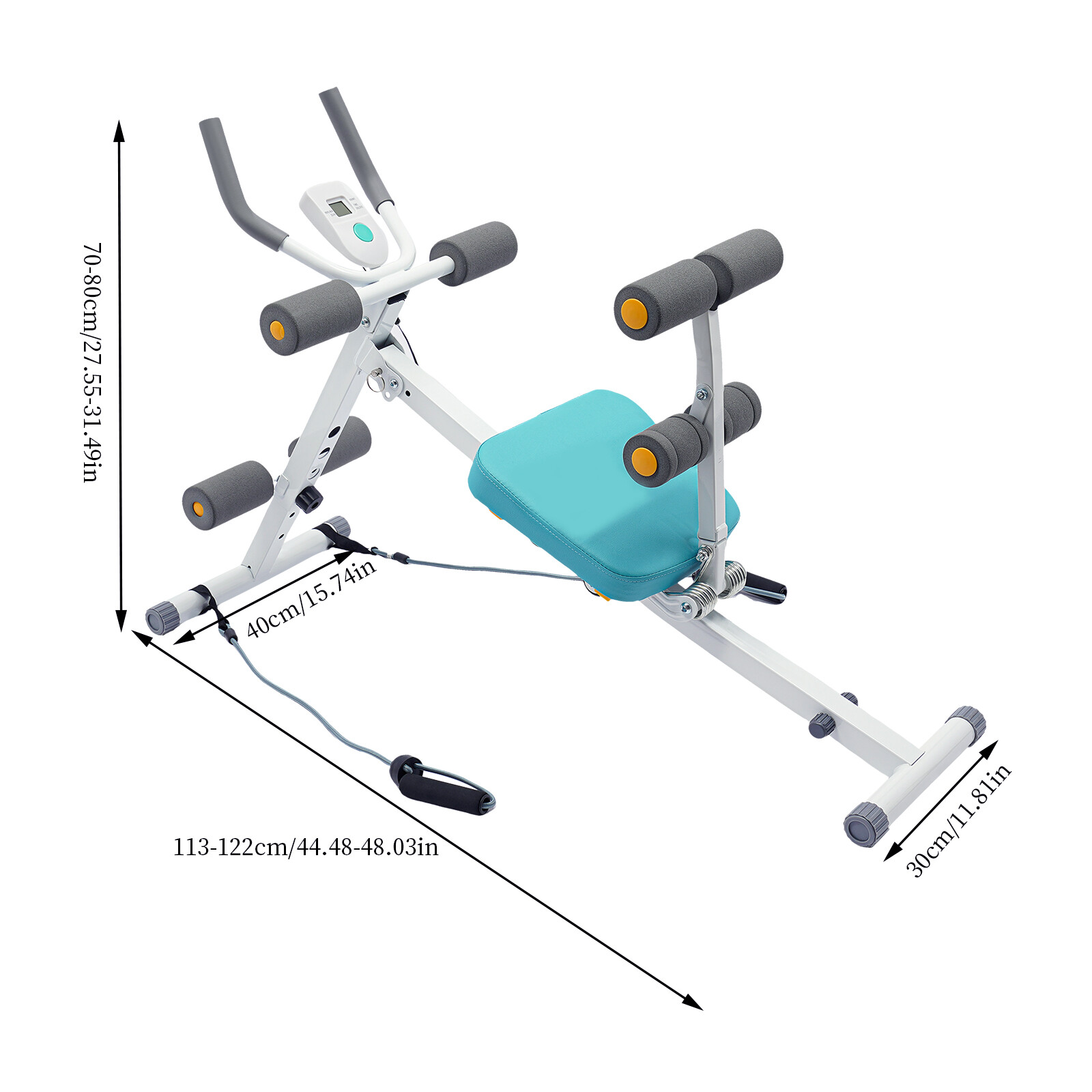 Ab Exercise Bench Abdominal Workout Machine Foldable Sit Up Bench W/ LCD Display