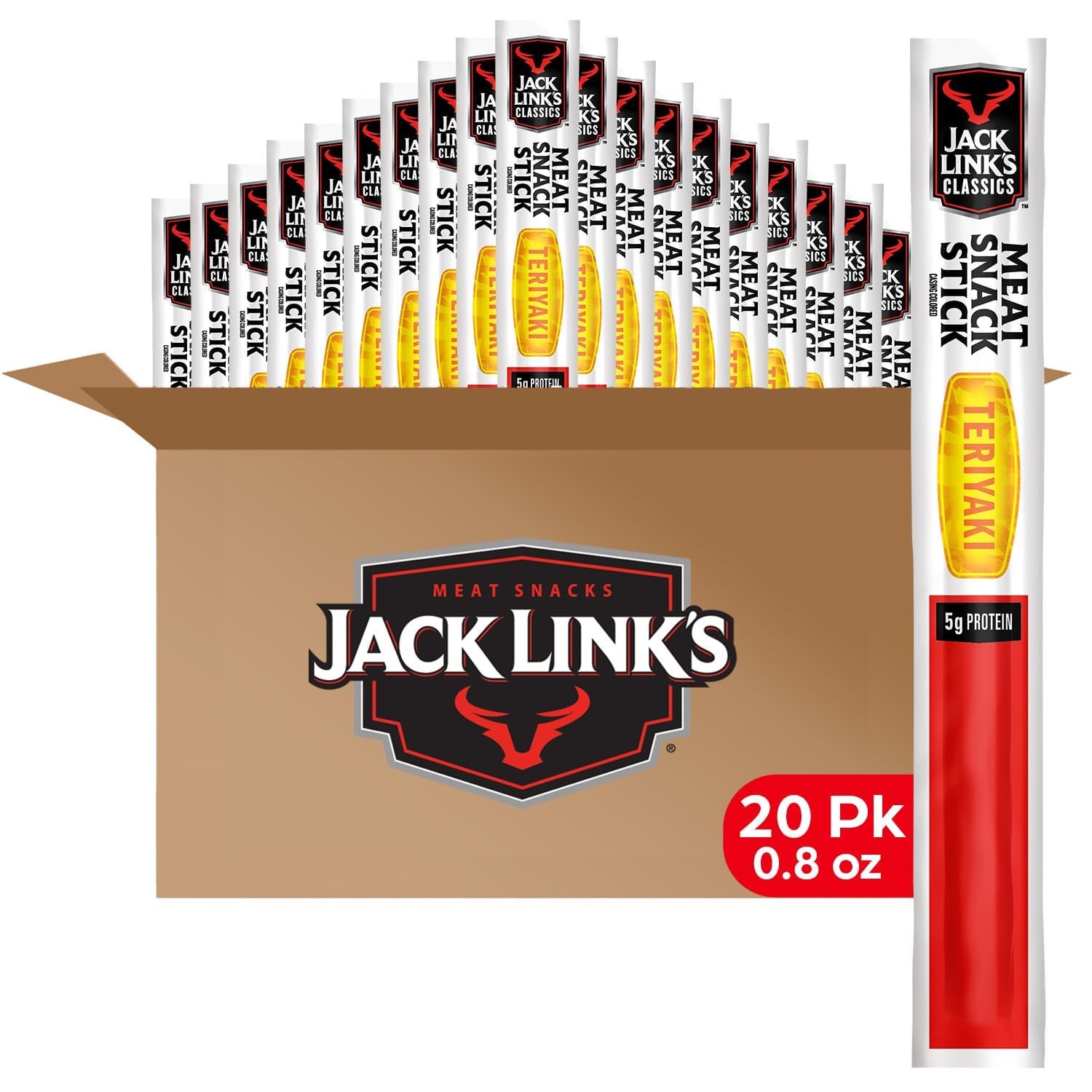 Jack Link's Classics Teriyaki Jerky Sticks - Made with Beef and Pork - Ready ...