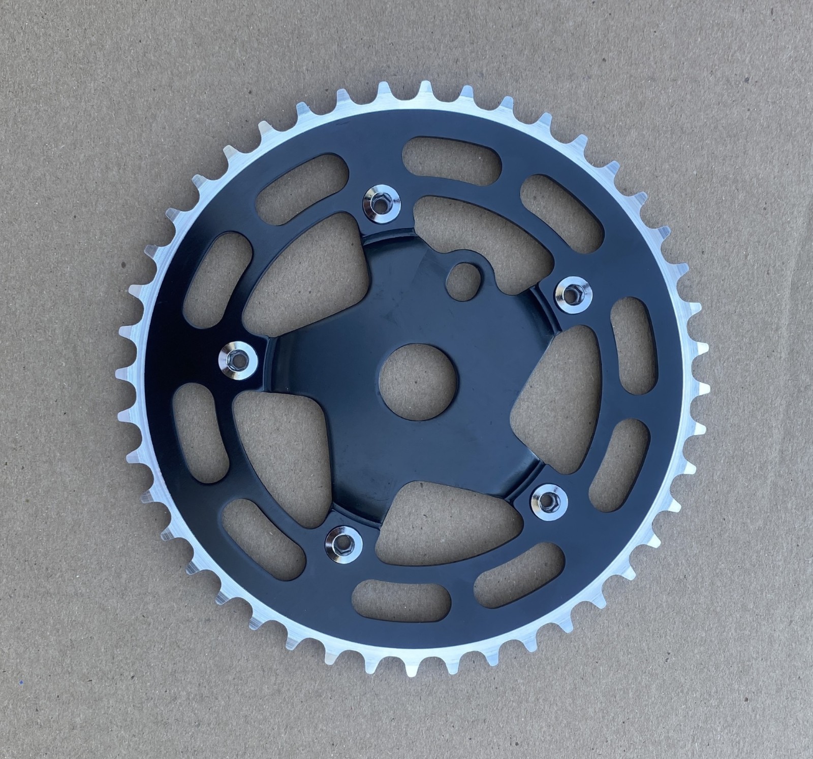 Alloy/Steel Sprocket 44T 1/2"x1/8 Bicycle Chainring BMX Cruiser Bike Black/Black