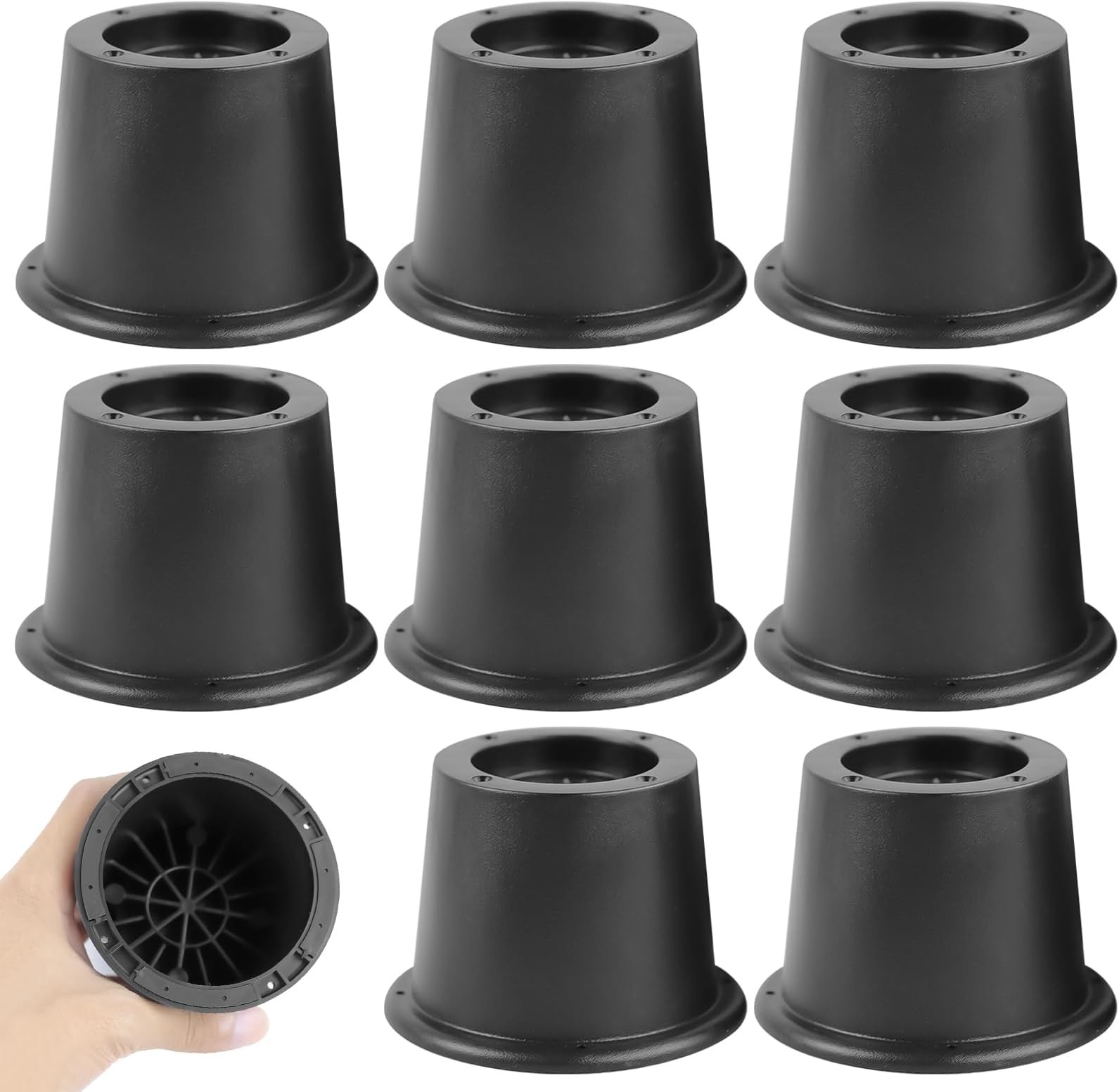8 Pack Furniture Risers, Bed Risers 2.3 Inch Chair Raisers, Table Leg Extende...