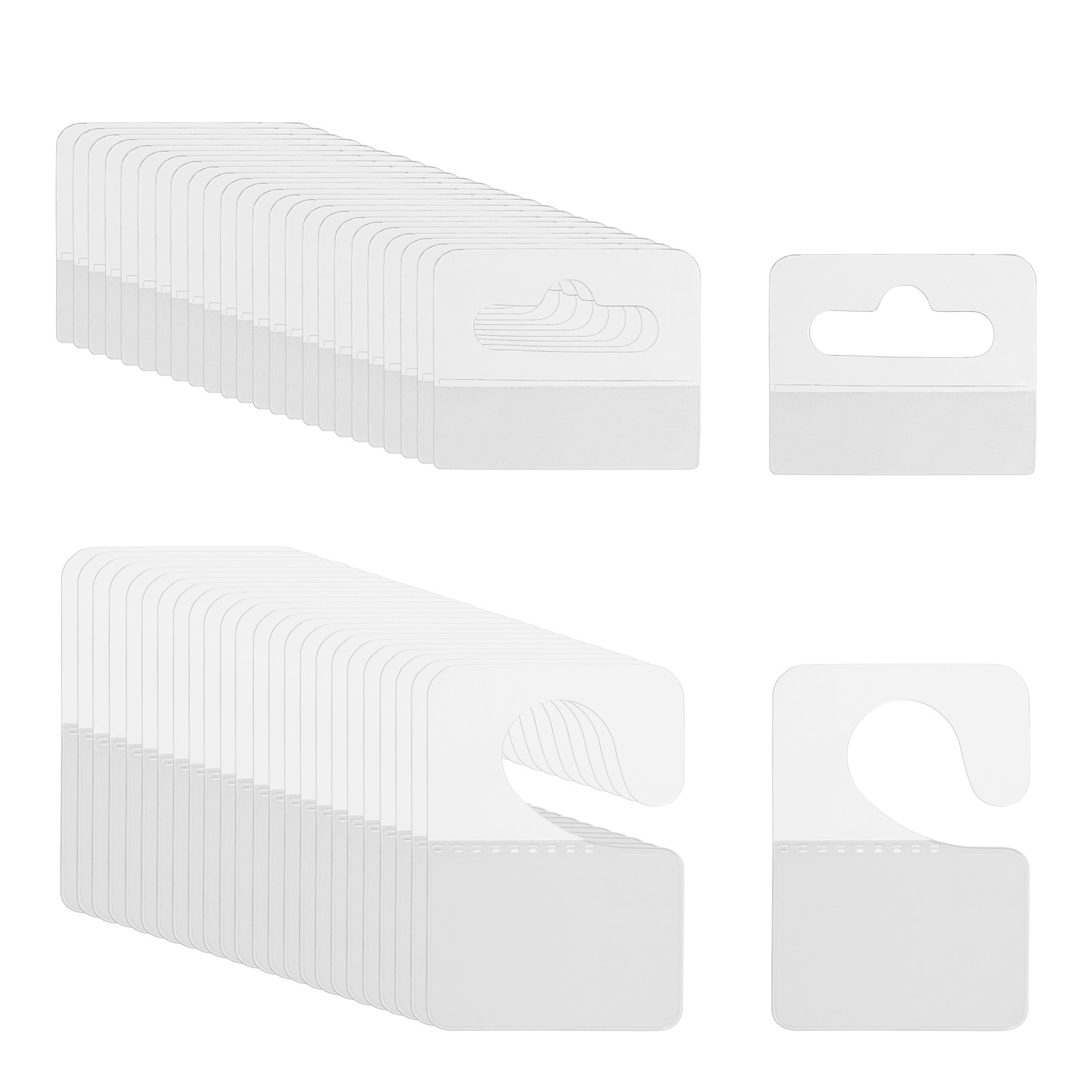 Hang Tabs 1.4x2 / 1.2x1 Inch, 120 Pcs Adhesive Hanging Tags, 2 Styles