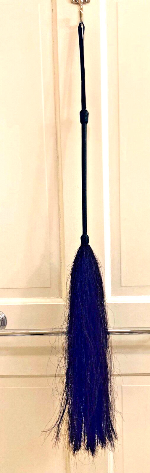 Vintage 1960-70 Equestrian  braided Leather crop flogger with real horse hair
