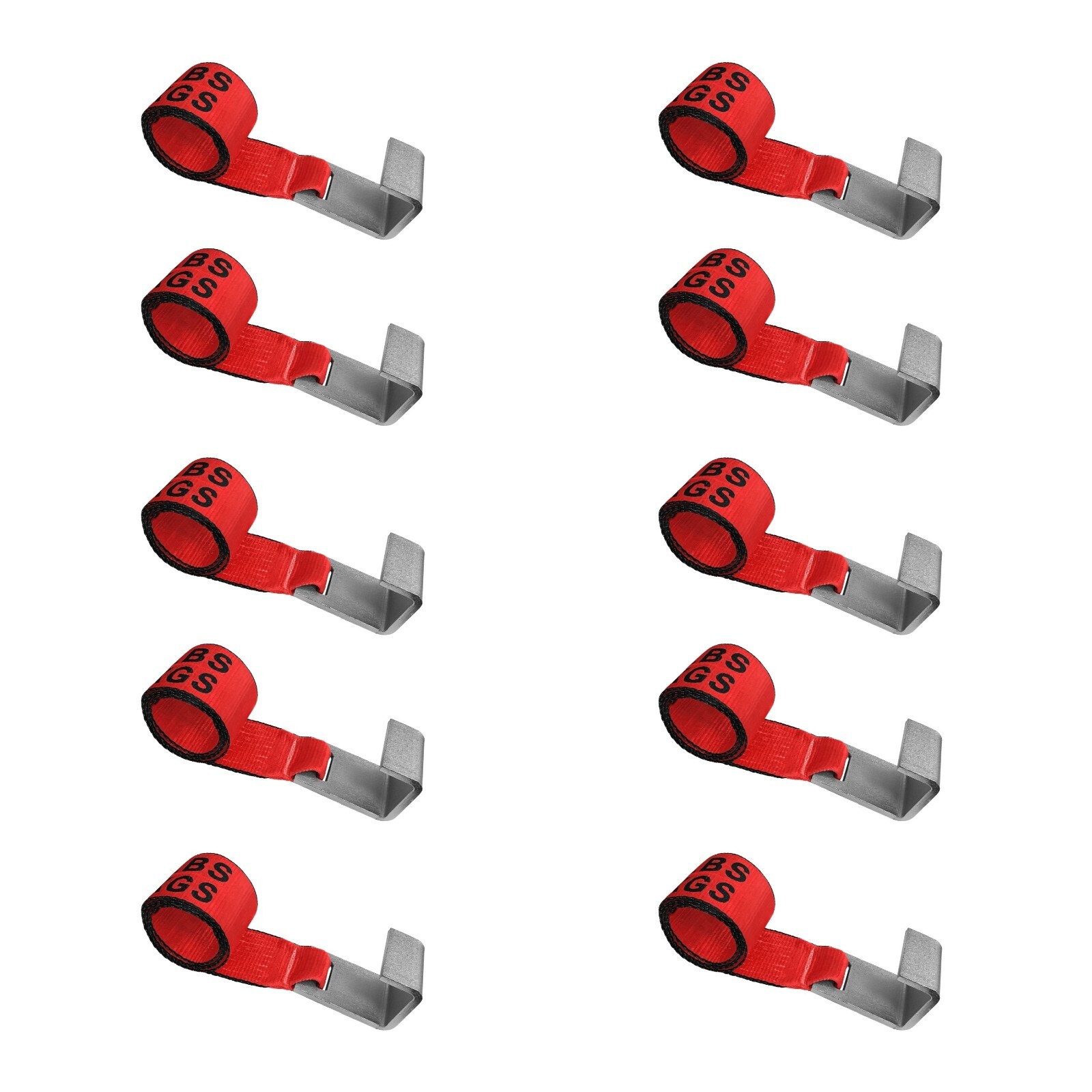 USA 10 Pack 4" x 5' Roll Off Container Winch Strap w/ Flat Hook WLL 5400 LBS RED