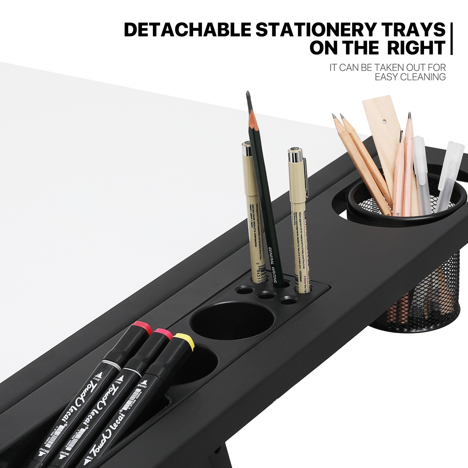 Drawing Drafting Table Adjustable Wooden Tabletop Art Craft Work Station w/Stool