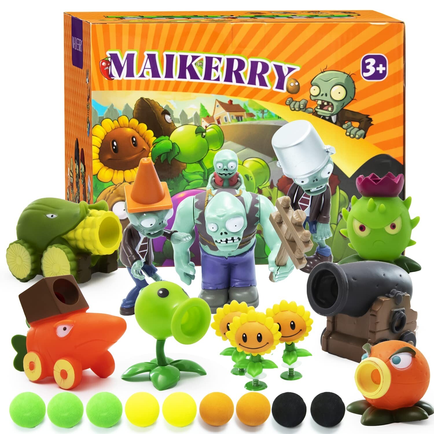 Maikerry Plants and Zombies Figurines 12pcs PVZ Action Figures Set Game Great...