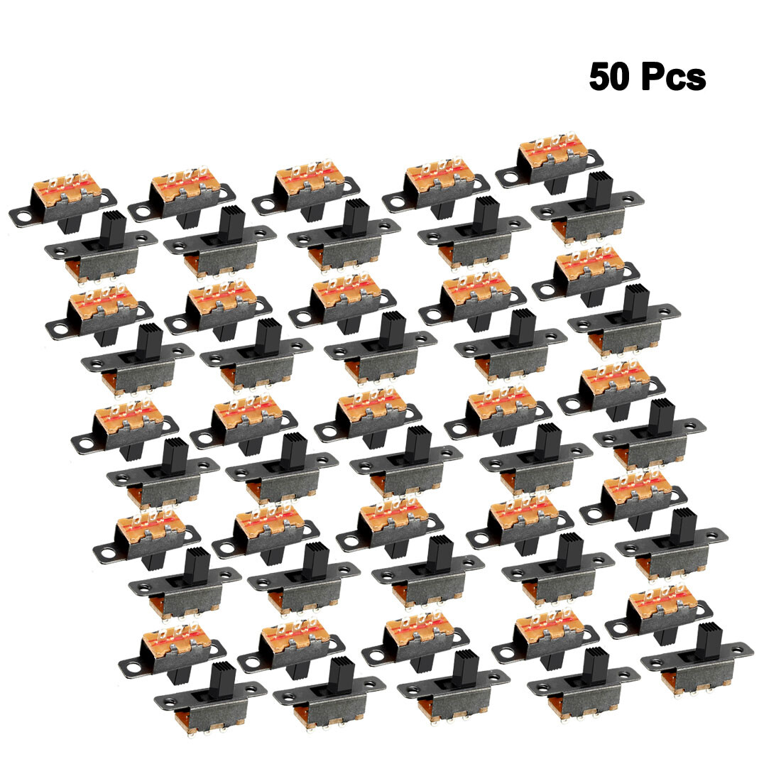 50Pcs 5mm Vertical Slide Switch SPDT 2 Position 3 Terminals PCB Panel Latching