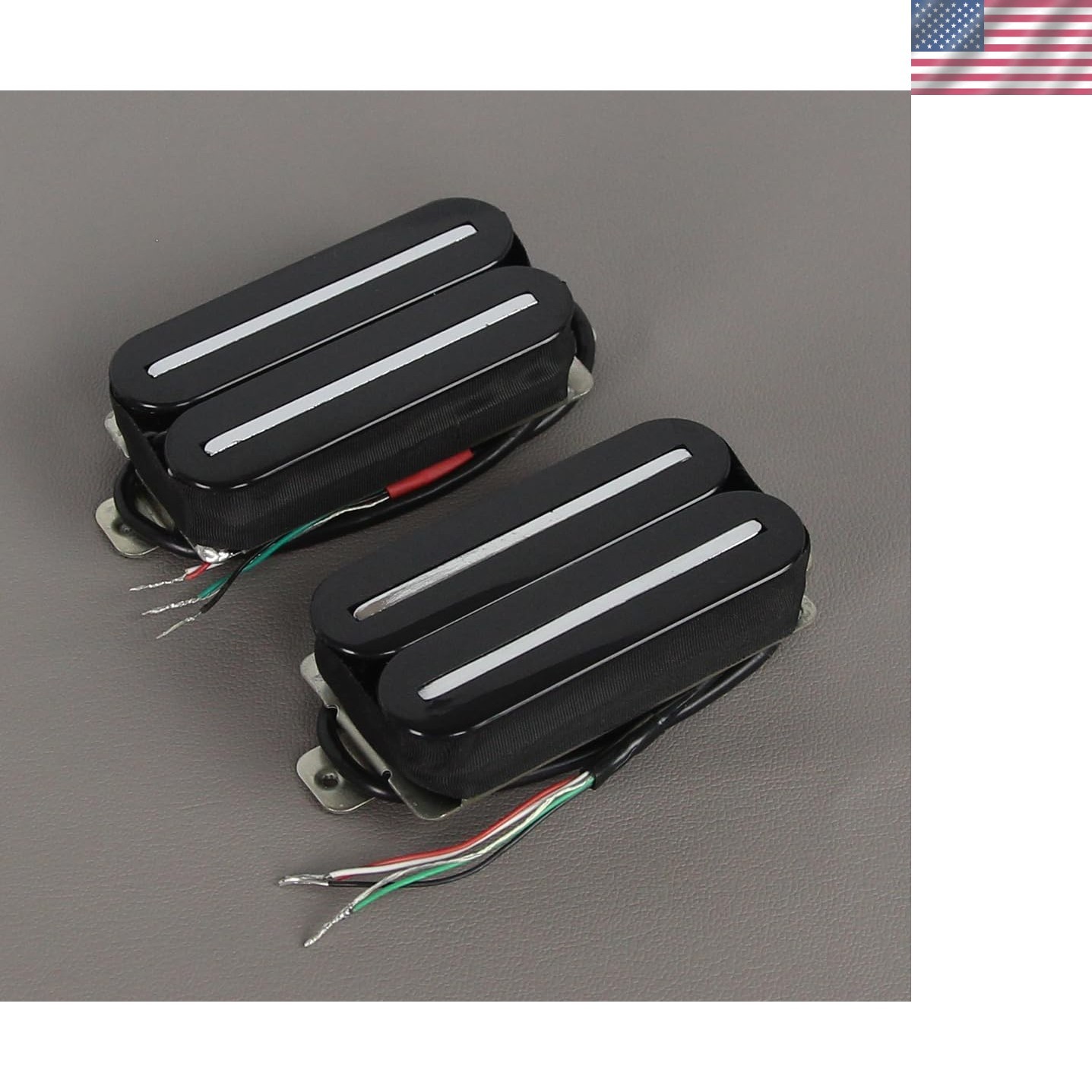 High-Output Dual Rail Humbucker Pickup Set - Versatile & Easy Install, Black