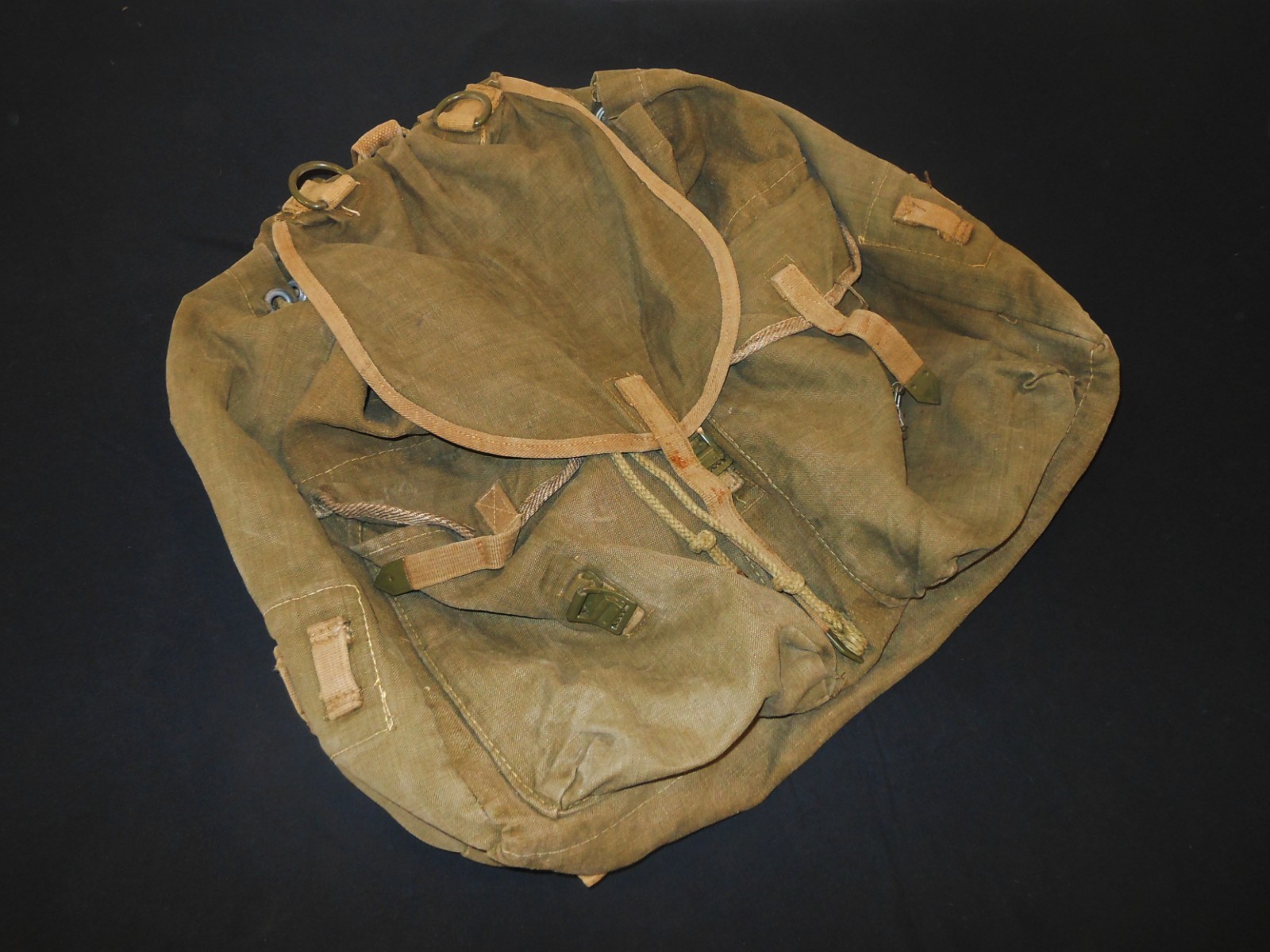WW2 German Wehrmacht - TROPICAL CANVAS COMBAT RUCKSACK - NAMED - NICE!