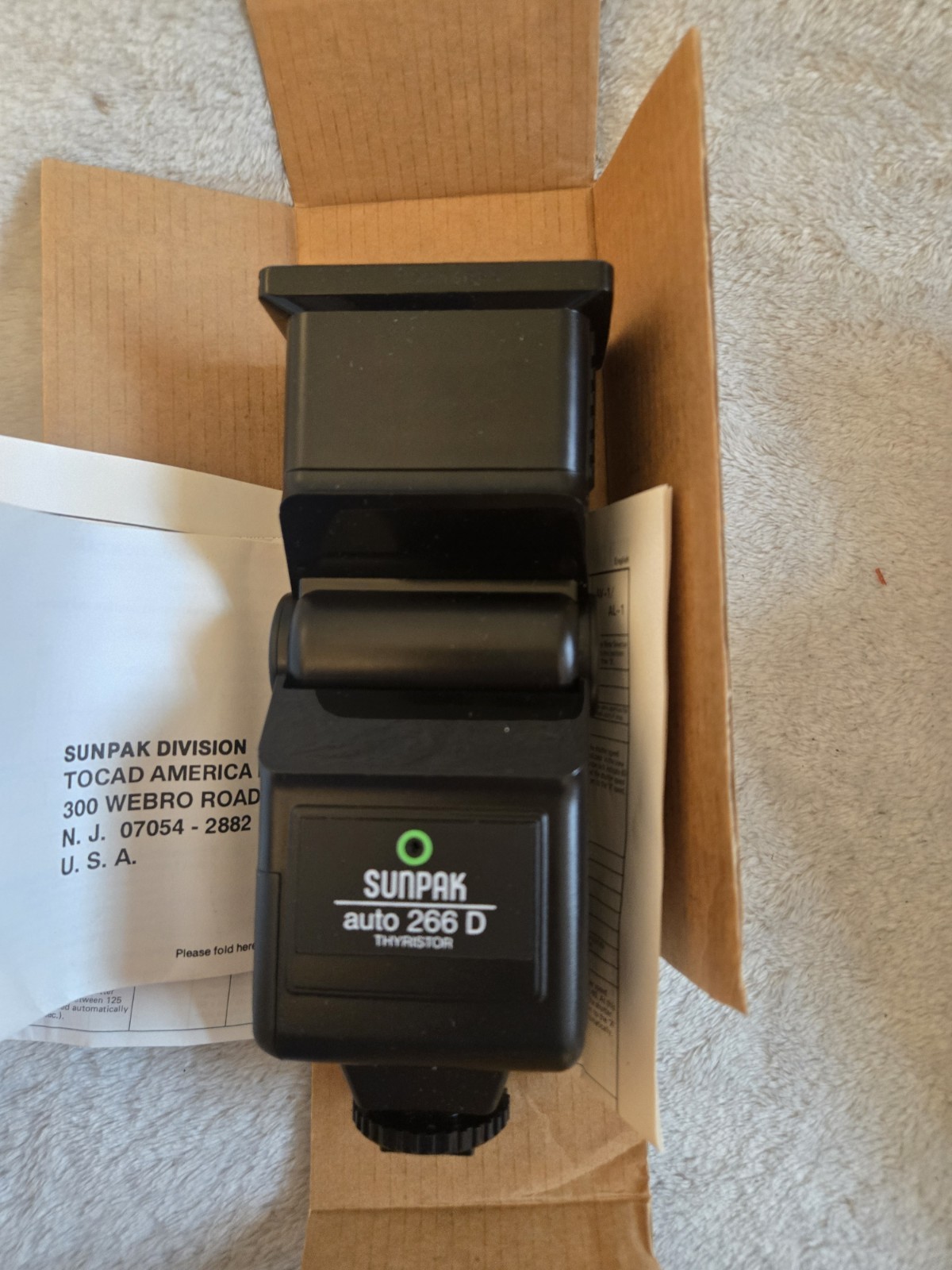 Sunpak Thyristor 266D Auto Dedicated Series Flash Accessory NEW OPEN BOX