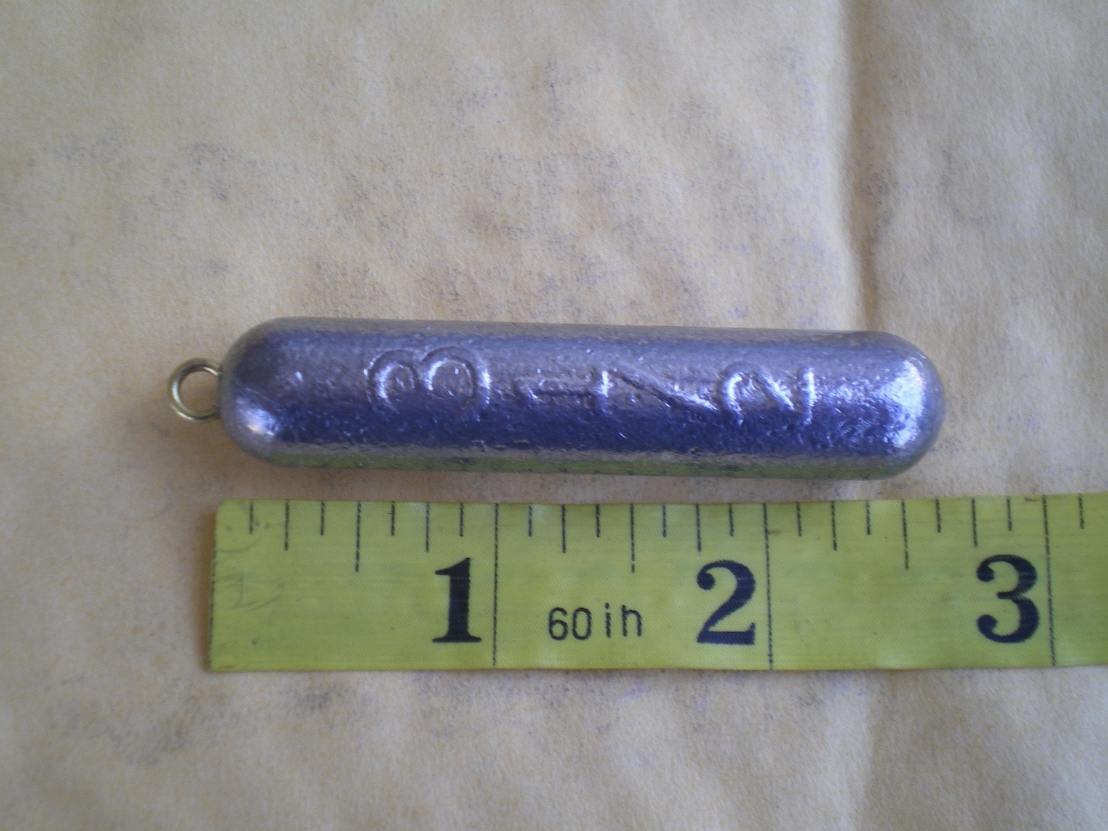 10 PCS BOTTOM BOUNCER PENCIL SINKER 3-1/2 OZ./BRASS EYE/2-1/2" LONG X 7/16" WIDE