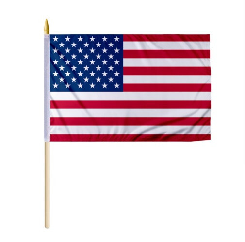 (2 PACK) 8x12 Inch USA Stick Flag - Medium American Flag on Stick - Multi 100D