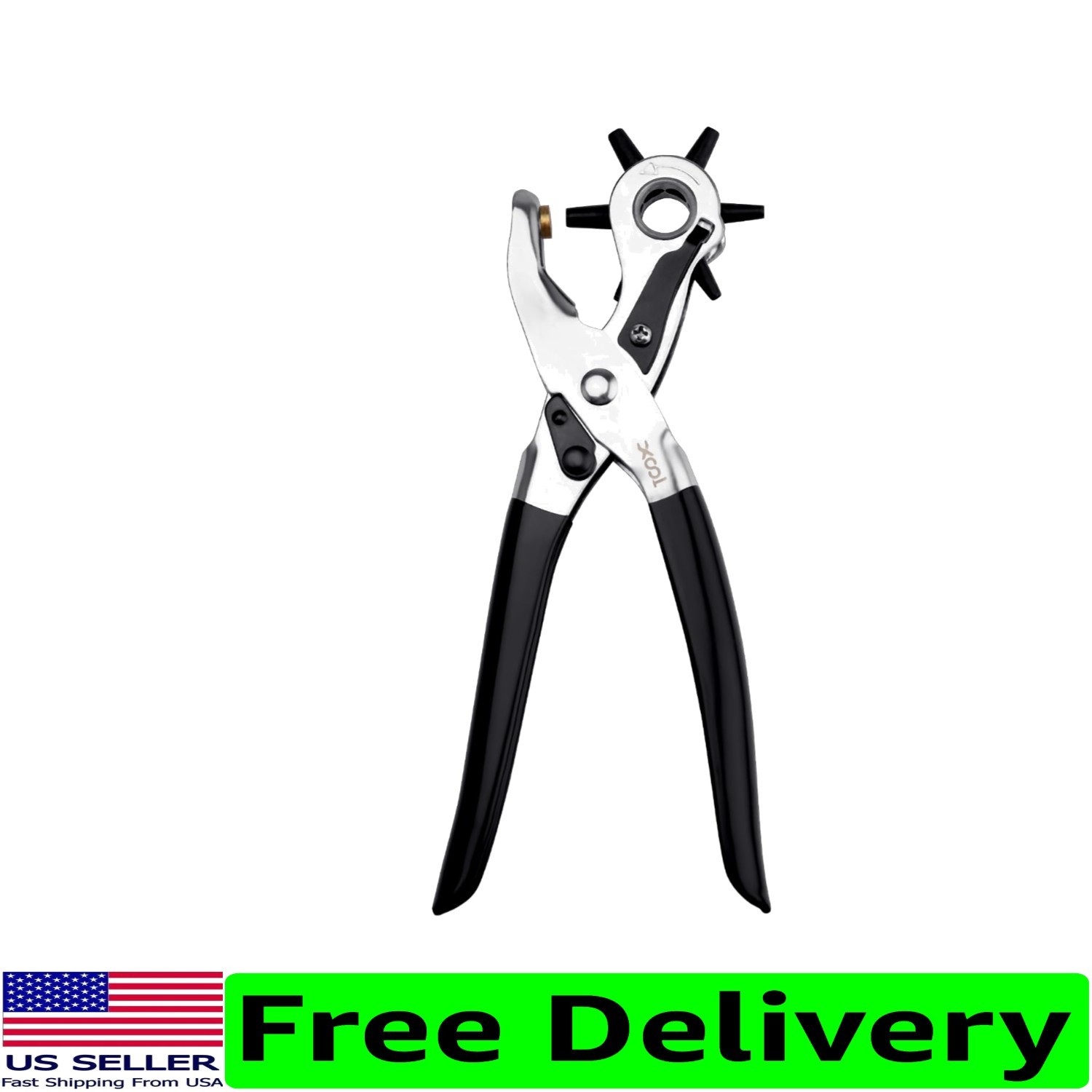Durable Ergonomic Leather Hole Puncher: 6 Sizes for Ultimate Crafting Precision