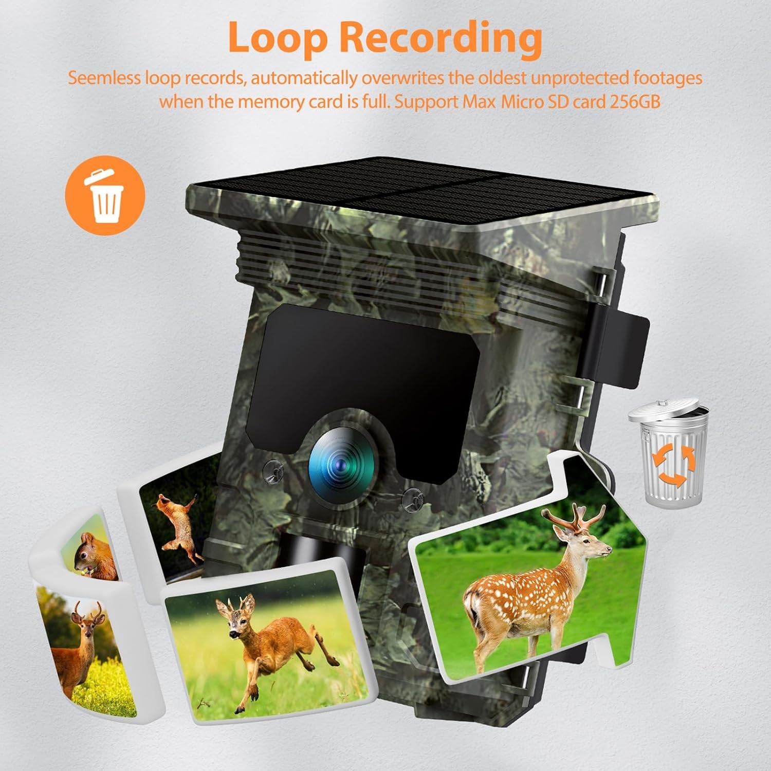 4K Solar Powered Trail Camera 85MP WiFi Hunting Scouting Camera PIR Night Vision